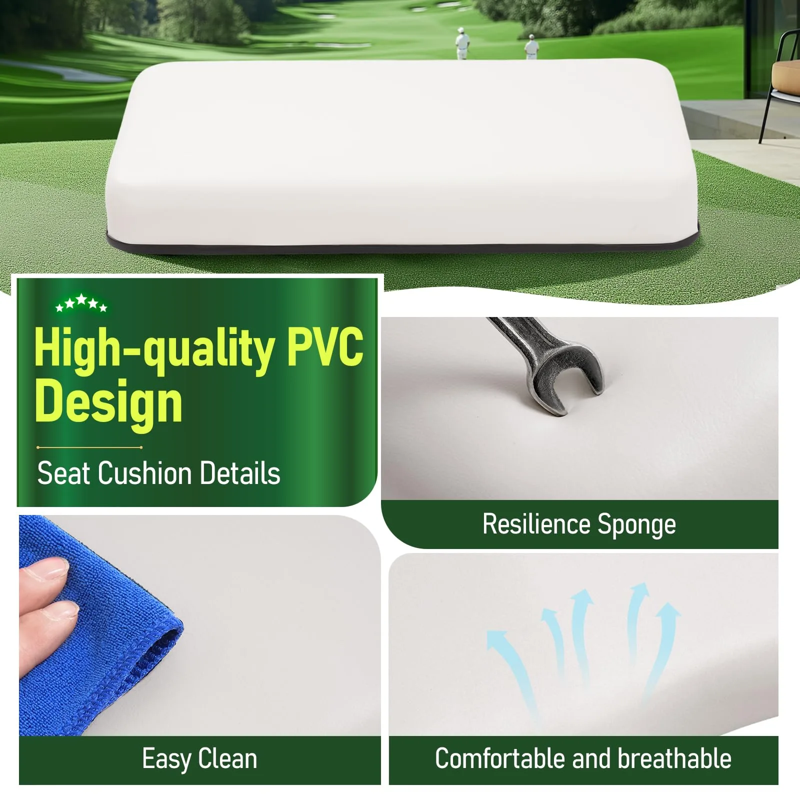 WUTIST Front Seat Bottom Cushion for Club Car DS image 4