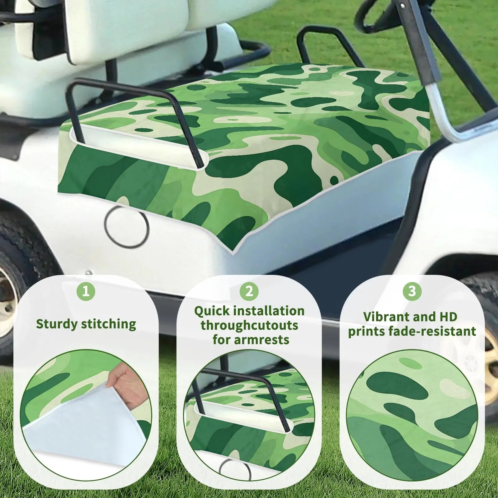 Tiveruda Golf Cart Seat Cover for Double Seats, 51 x 31 in image 3