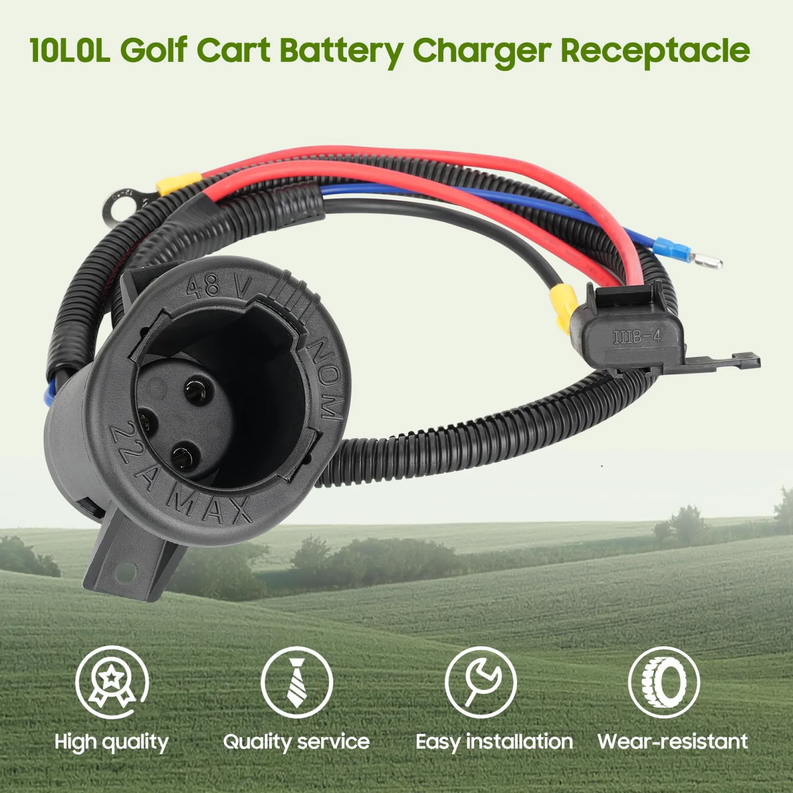 10L0L 48V Charging Receptacle for Club Car Precedent & Tempo image 4