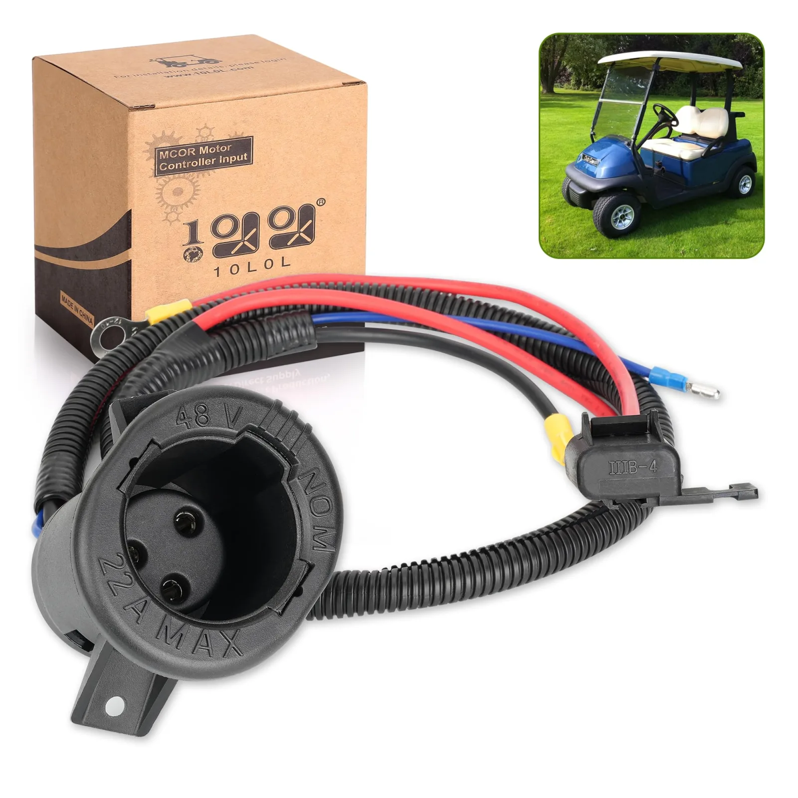 10L0L 48V Charging Receptacle for Club Car Precedent & Tempo