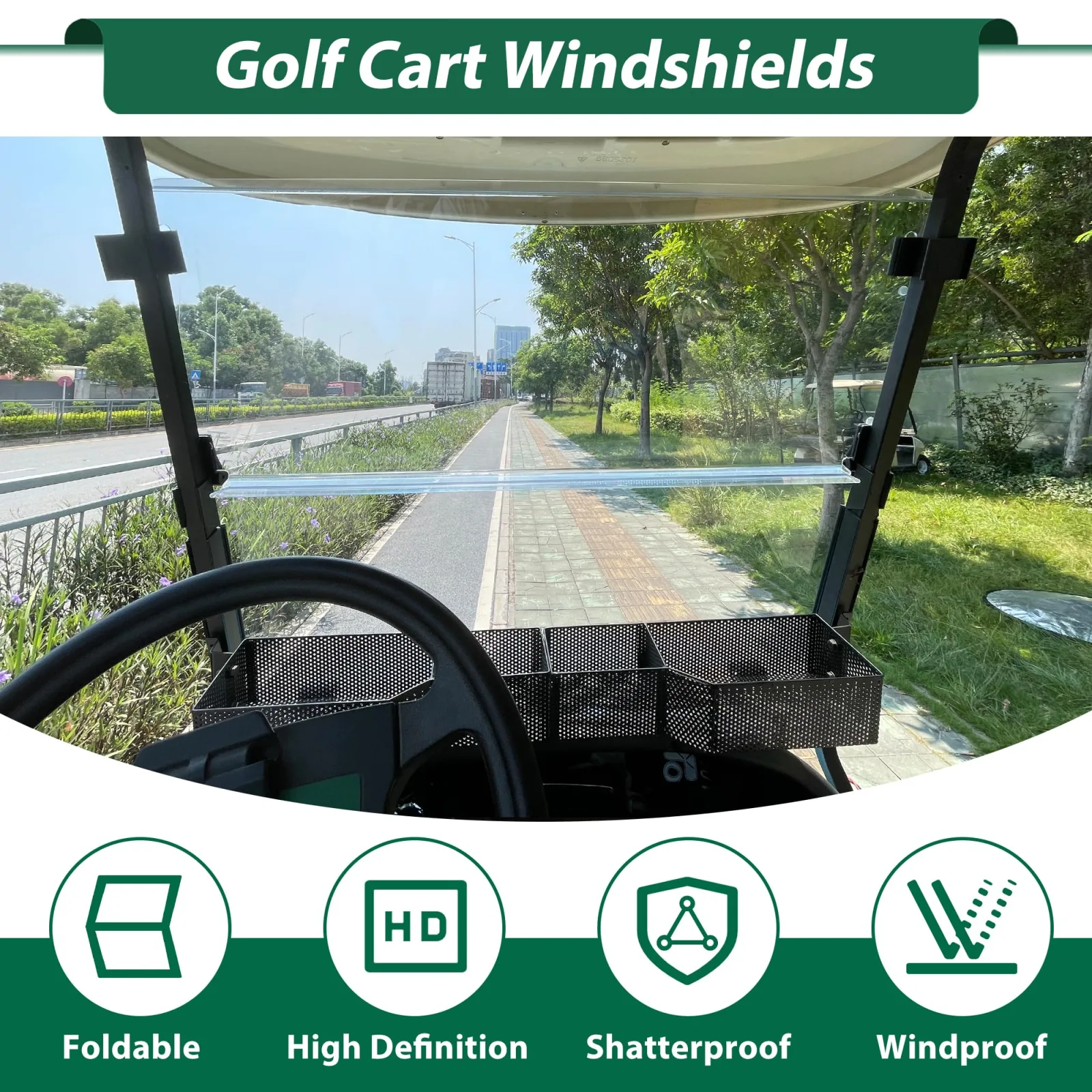 10L0L Foldable Windshield for Club Car DS 2000-Up image 4