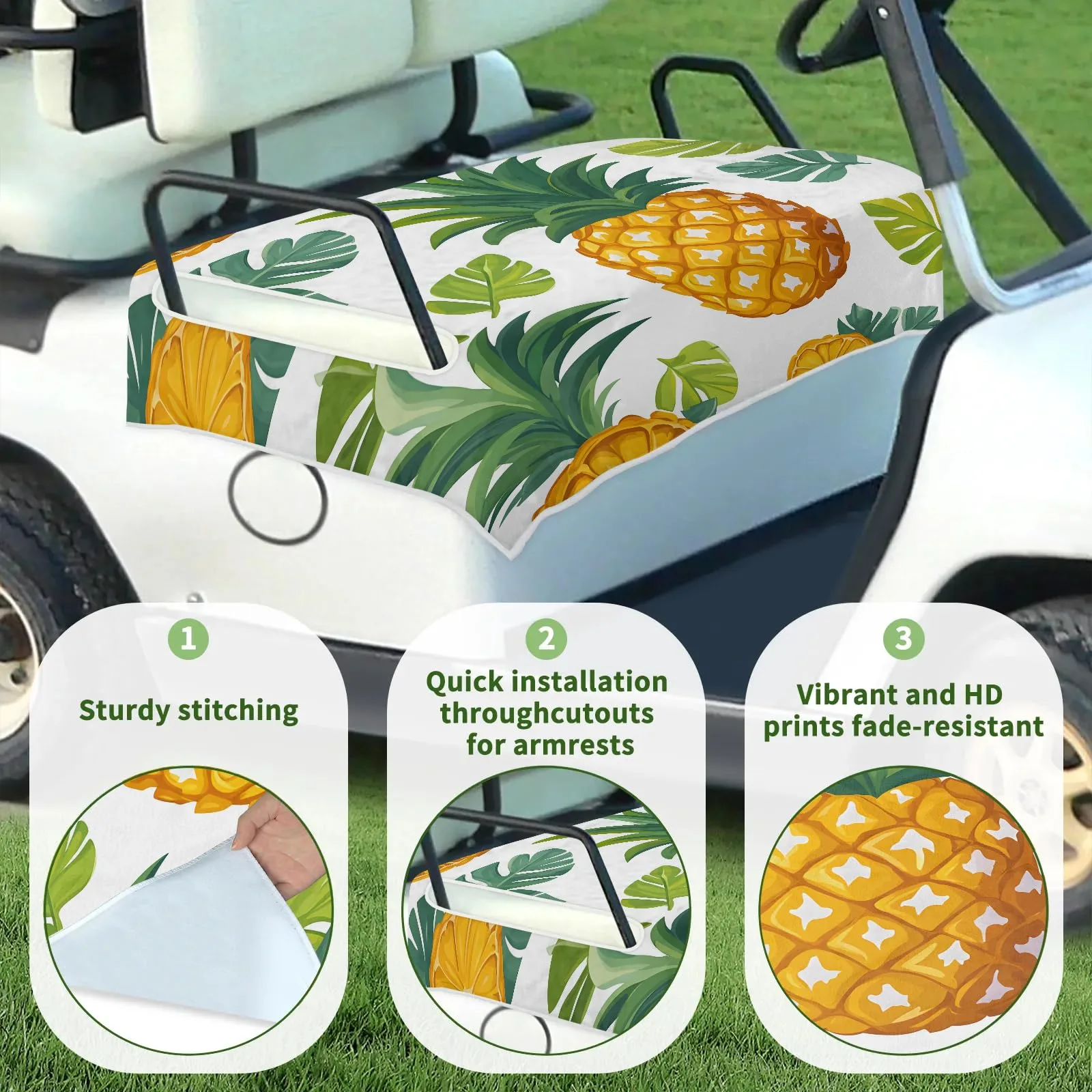 Tiveruda Golf Cart Seat Cover for Double Seats image 3