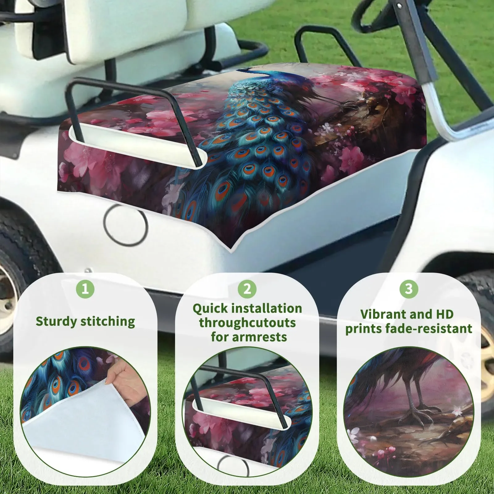Tiveruda Golf Cart Seat Cover for Double Seats, 51 x 31 image 3
