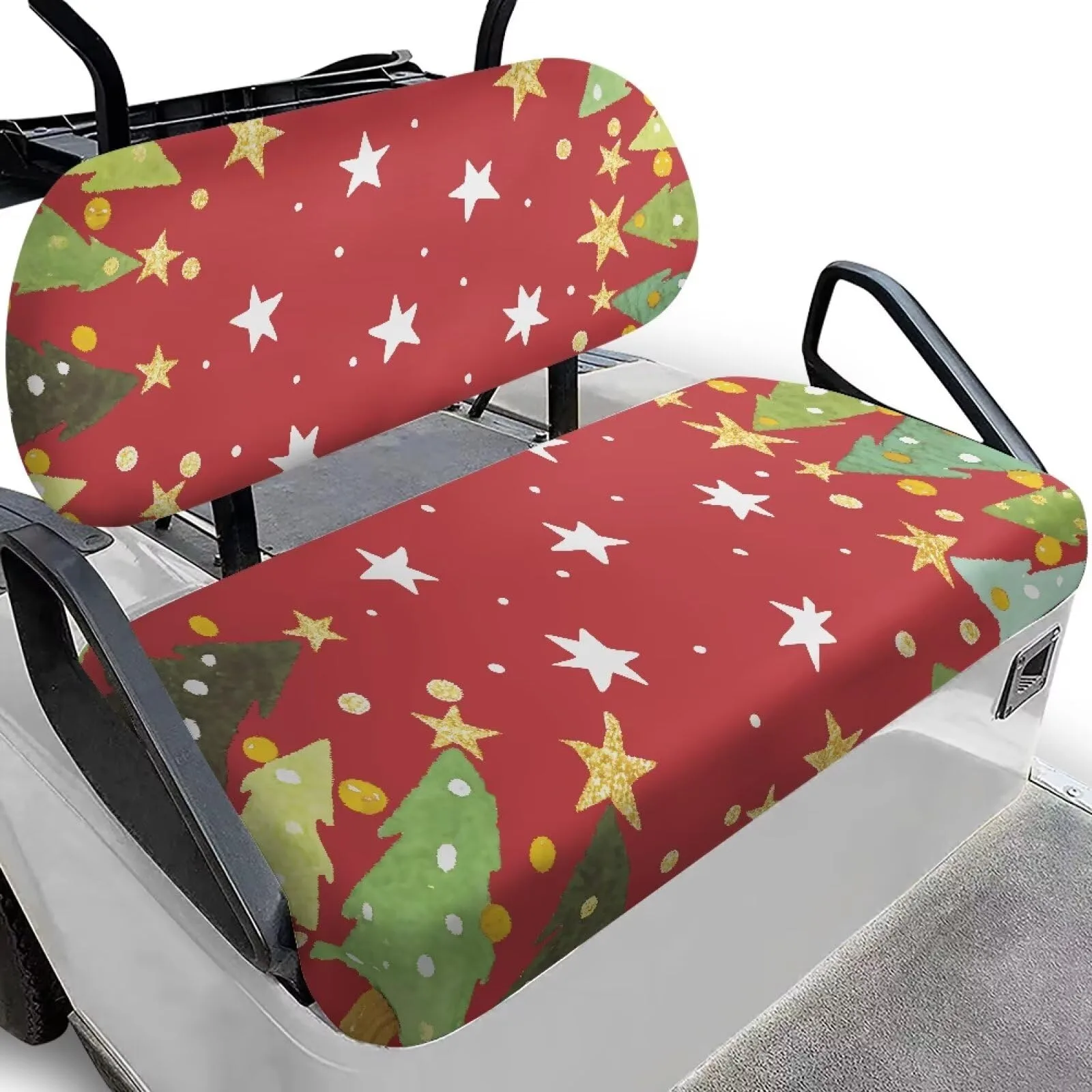 Quidrwyo Christmas Tree Stars Golf Cart Seat Covers