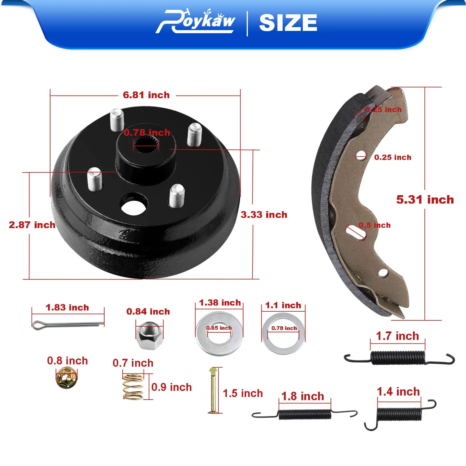 Roykaw Brake Repair Kit for E-Z-GO TXT Electric Golf Carts image 4