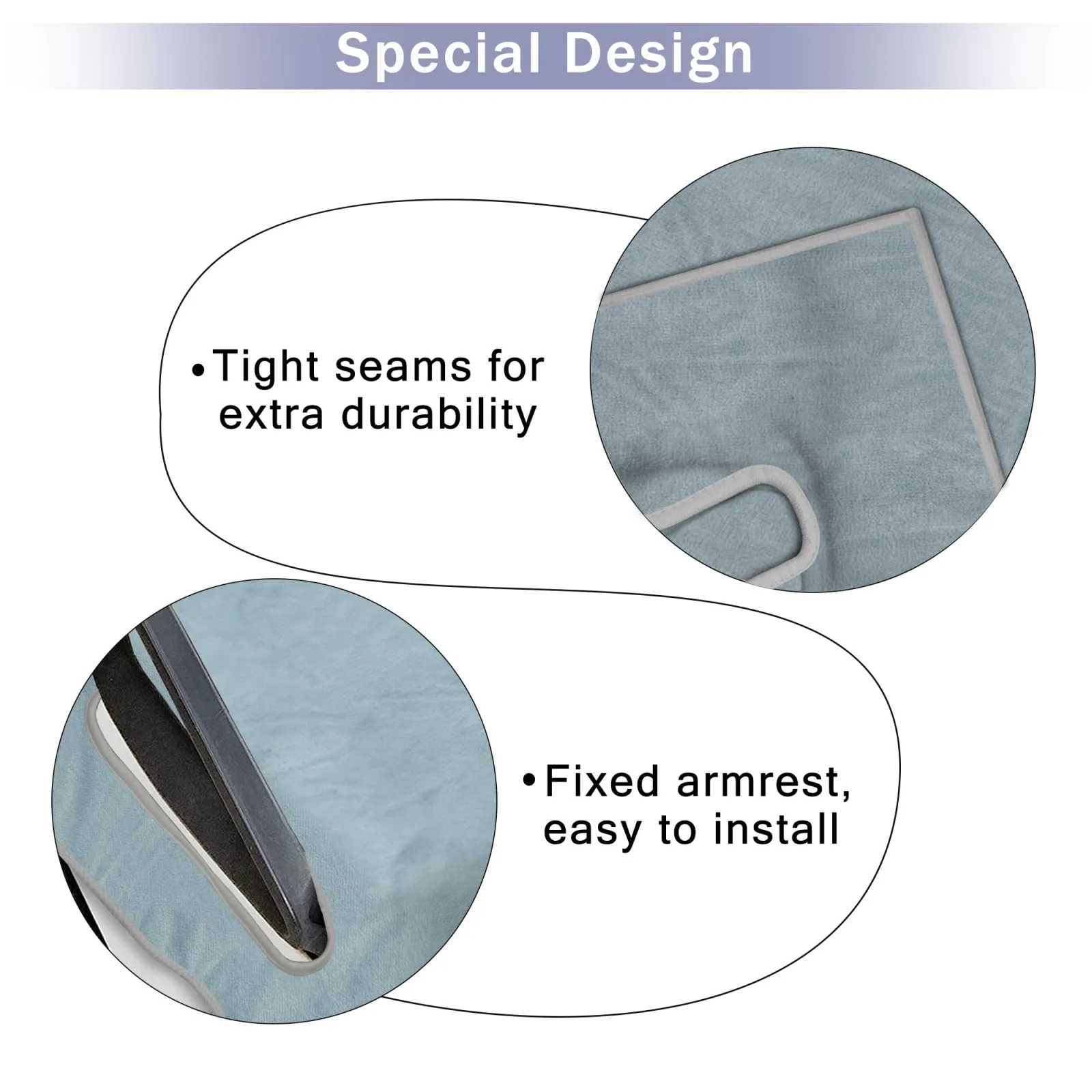 ENYORSEL Golf Cart Seat Cover 51 x 30 in Light Gray (MPN 03) image 2