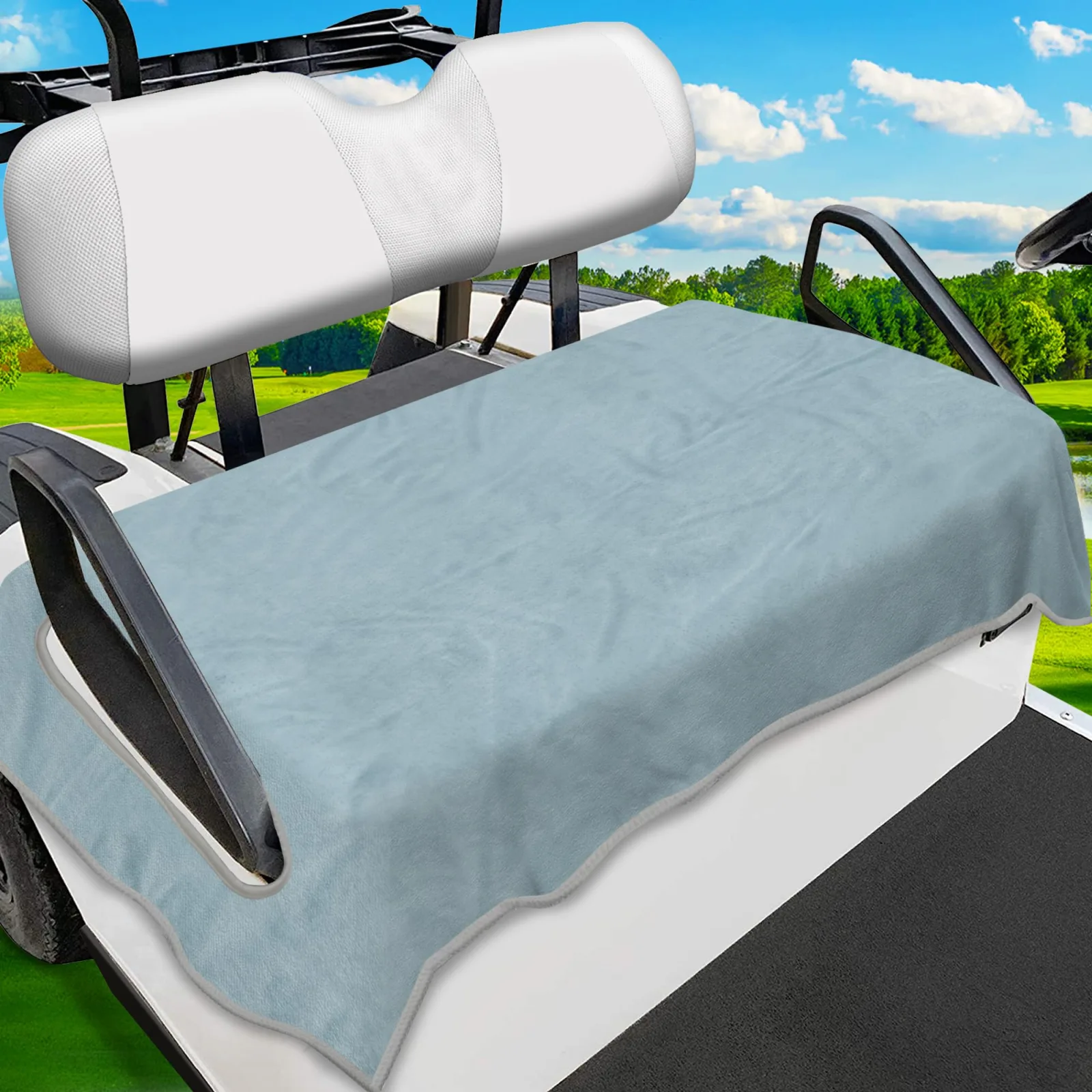 ENYORSEL Golf Cart Seat Cover 51 x 30 in Light Gray (MPN 03)