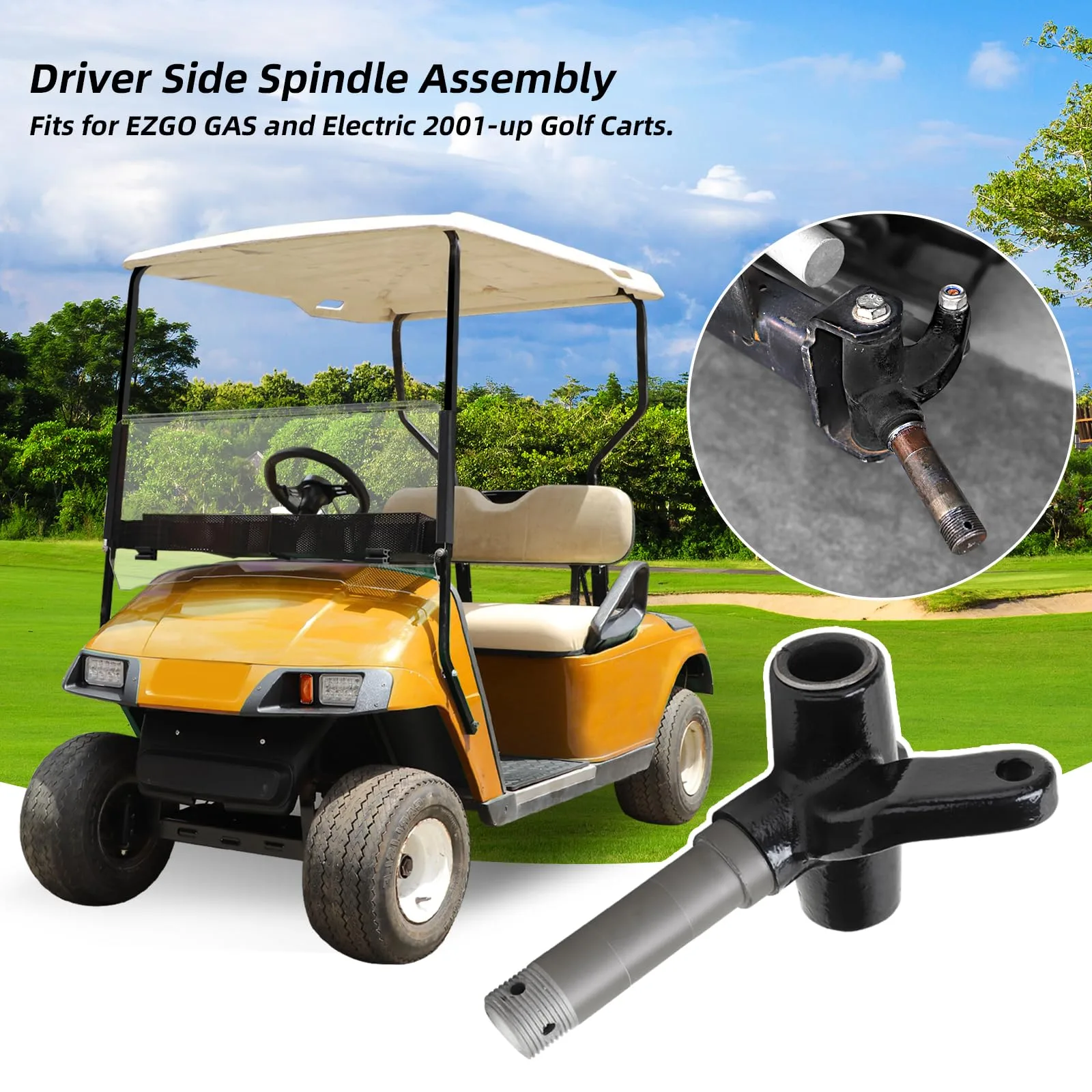Roykaw Driver-Side Spindle for E-Z-GO TXT Golf Carts image 4