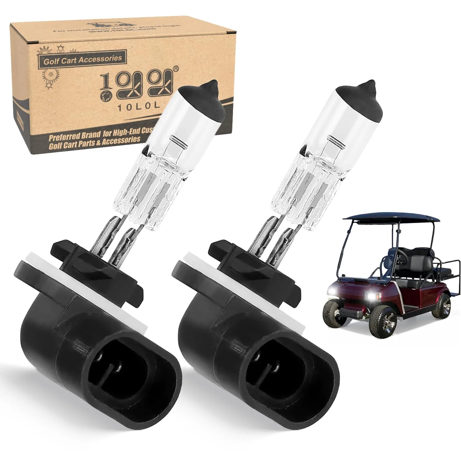 10L0L 12V 37W Halogen Golf Cart Headlight Bulbs