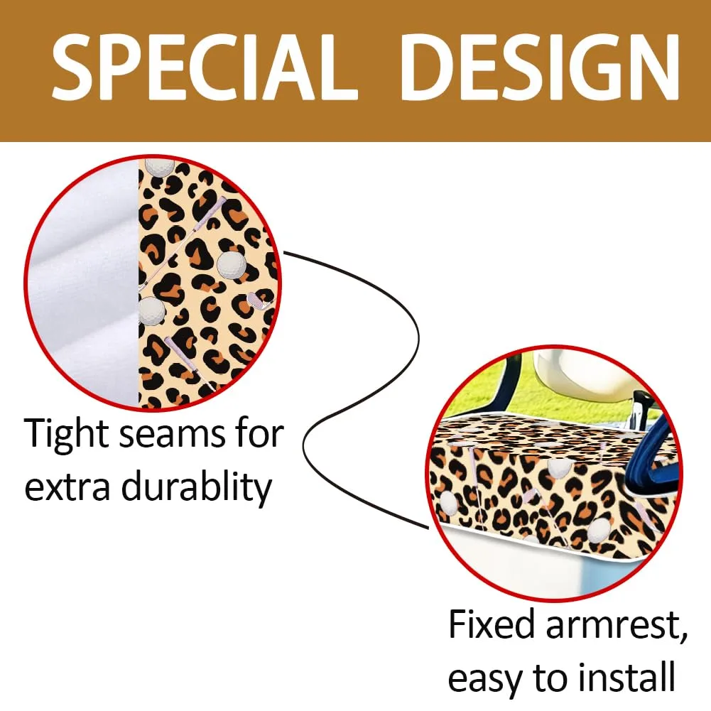 ORIGACH Leopard Print Microfiber Golf Cart Seat Cover 30.9×51 in image 3