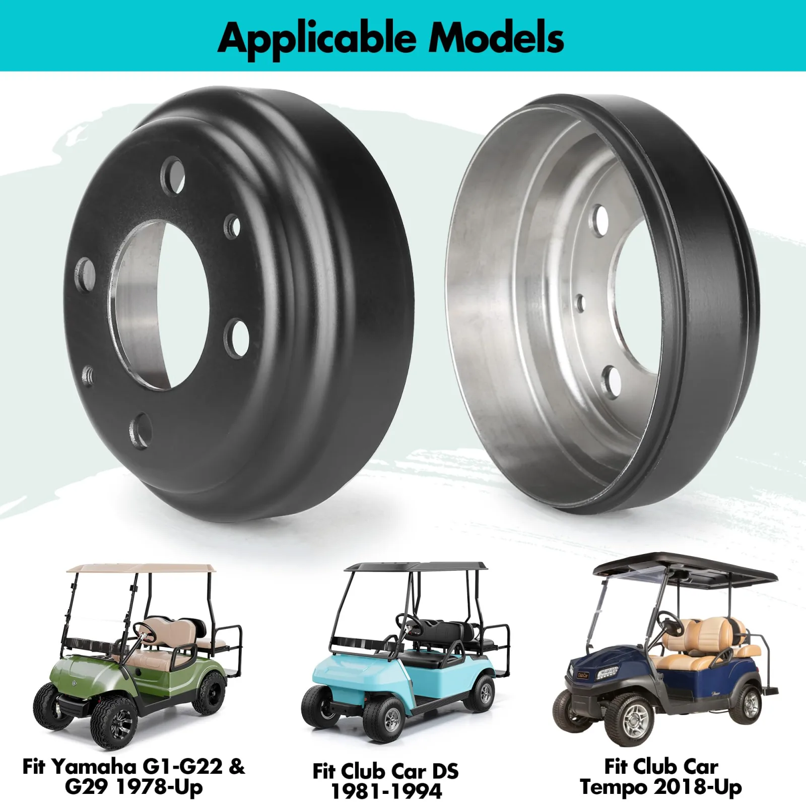 10L0L Brake Drums for Yamaha and Club Car Golf Carts image 3