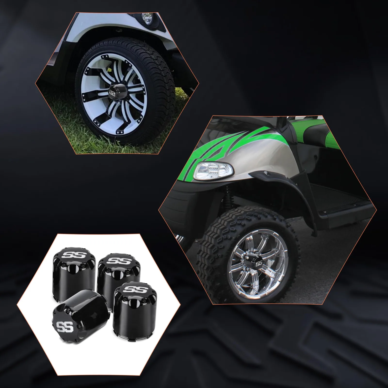 Mixopoly Golf Cart Wheel Center Hub Caps for Alloy Wheels image 2