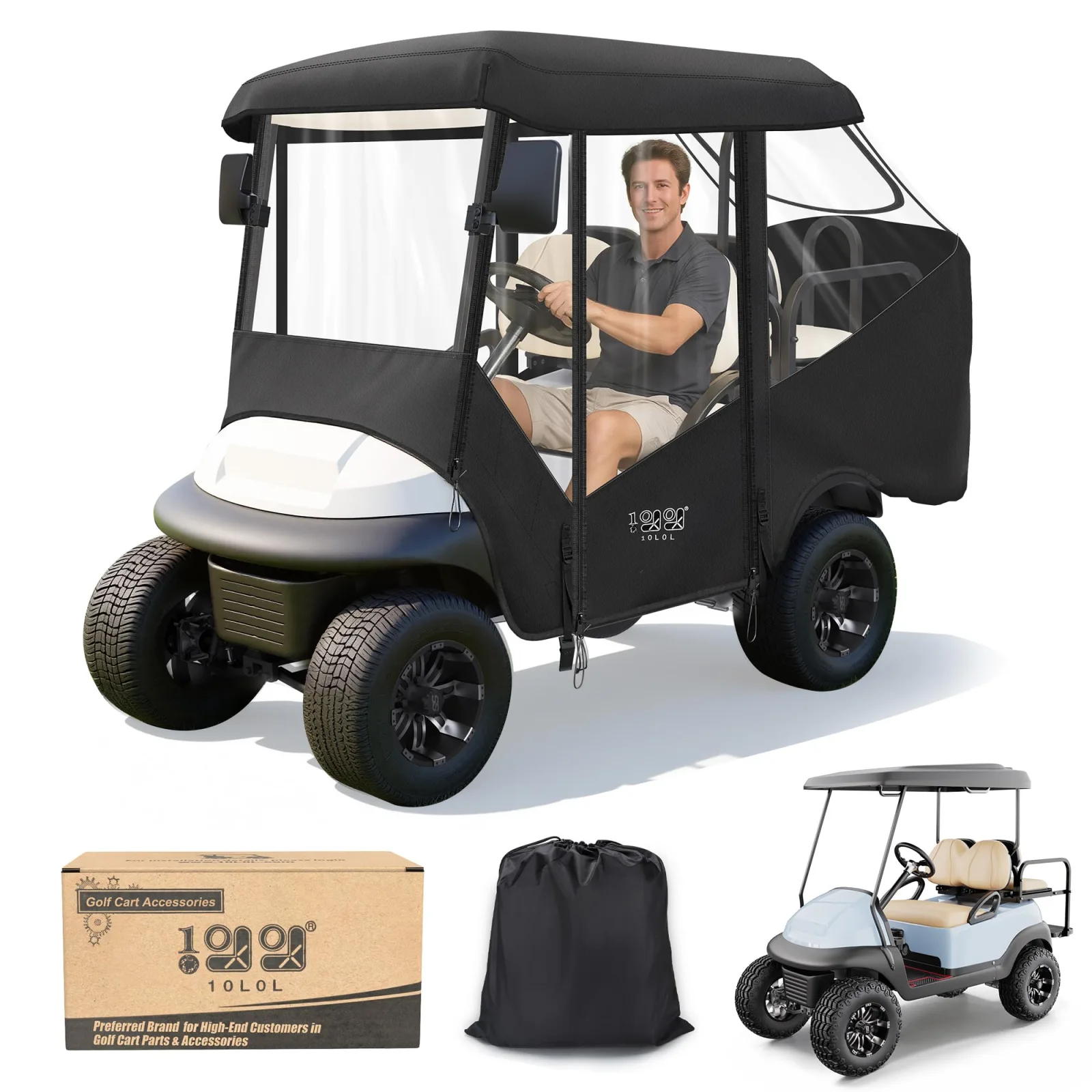 10L0L 4-Passenger Golf Cart Enclosure for EZGO and Club Car