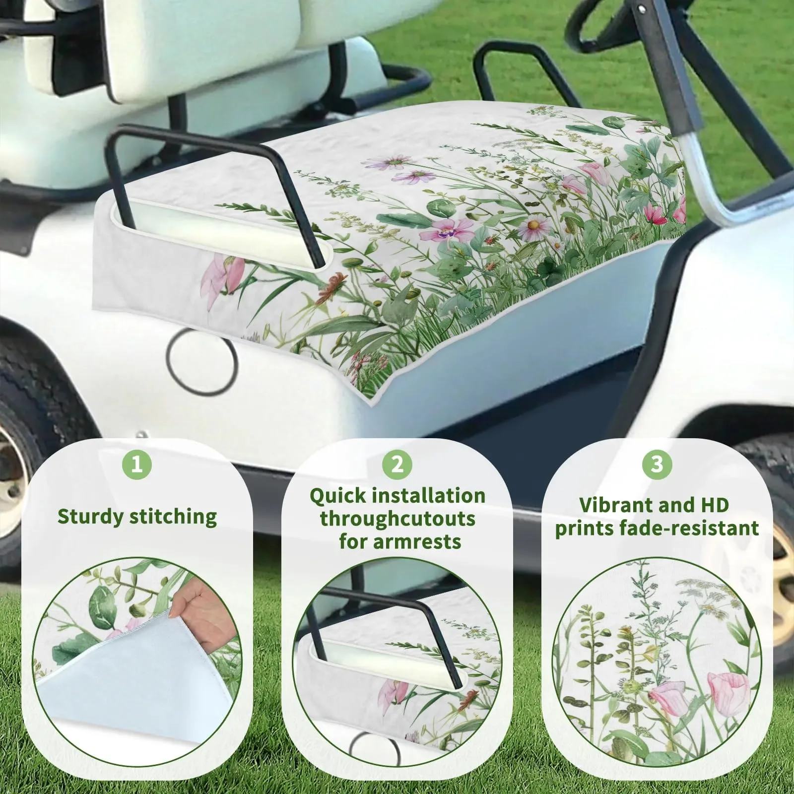 Tiveruda Golf Cart Seat Cover for Double Seats image 3