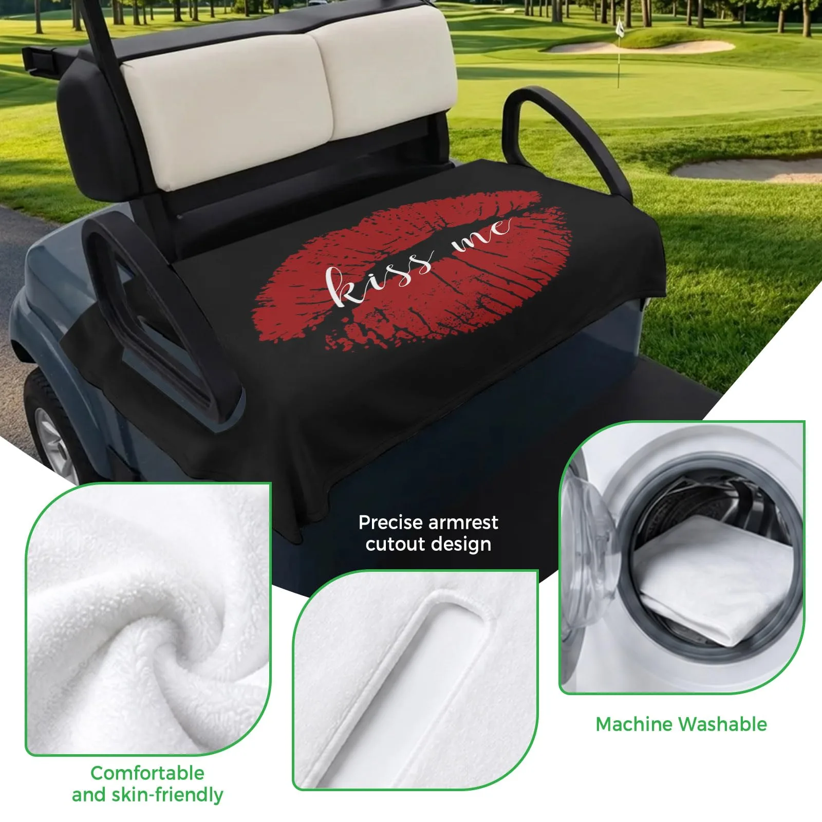 Trosturdspn Golf Cart Seat Towel Blanket, 51 x 31 in image 3