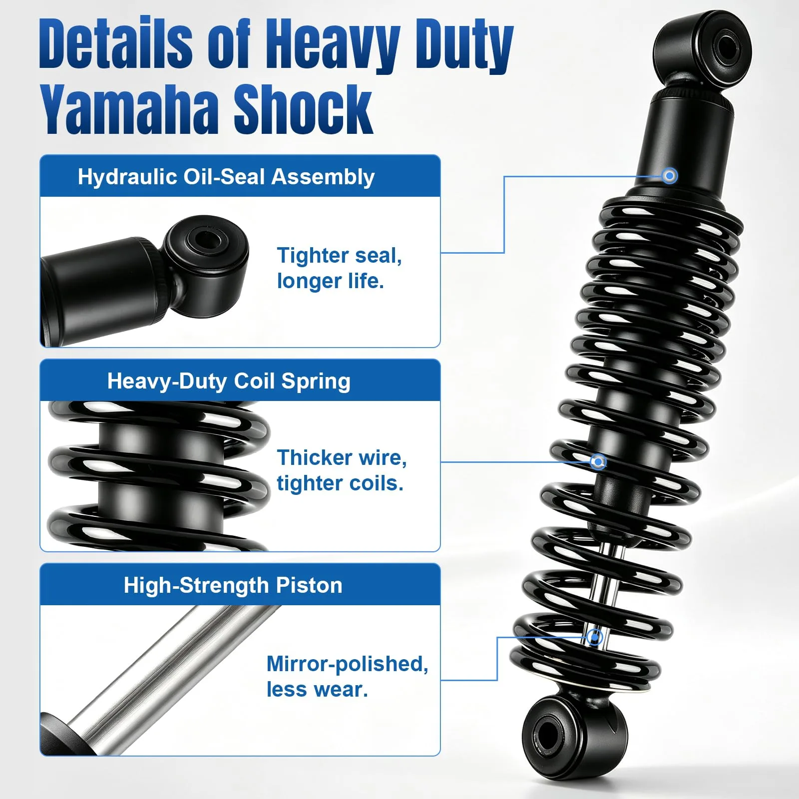 GOTEKPAR Yamaha Golf Cart Rear Shocks with Coil Springs image 3