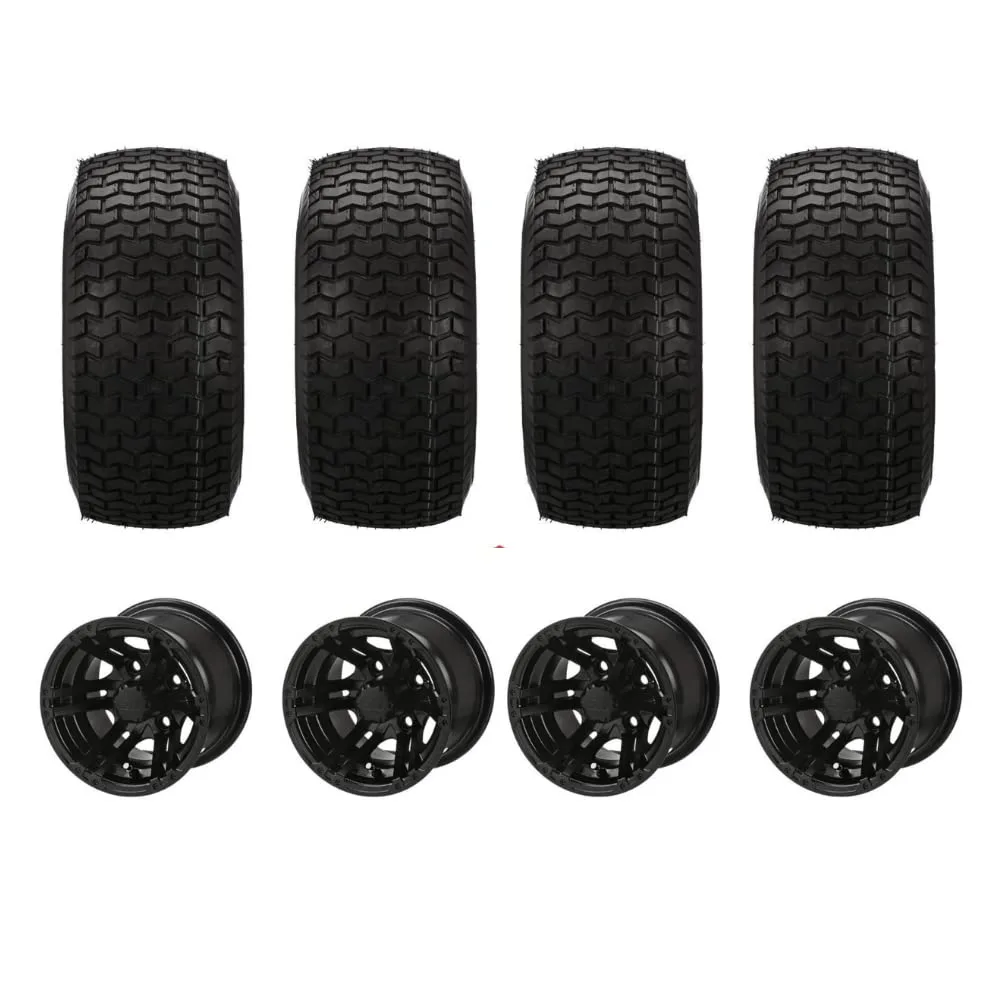 Yukon Matte Black Golf Cart Wheels and Tires Set of 4 image 2