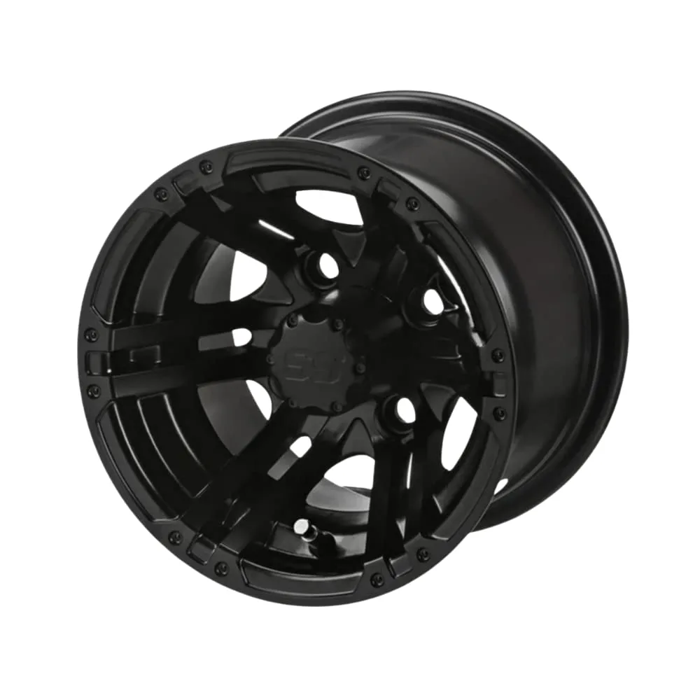 Yukon Matte Black Golf Cart Wheels and Tires Set of 4 image 3