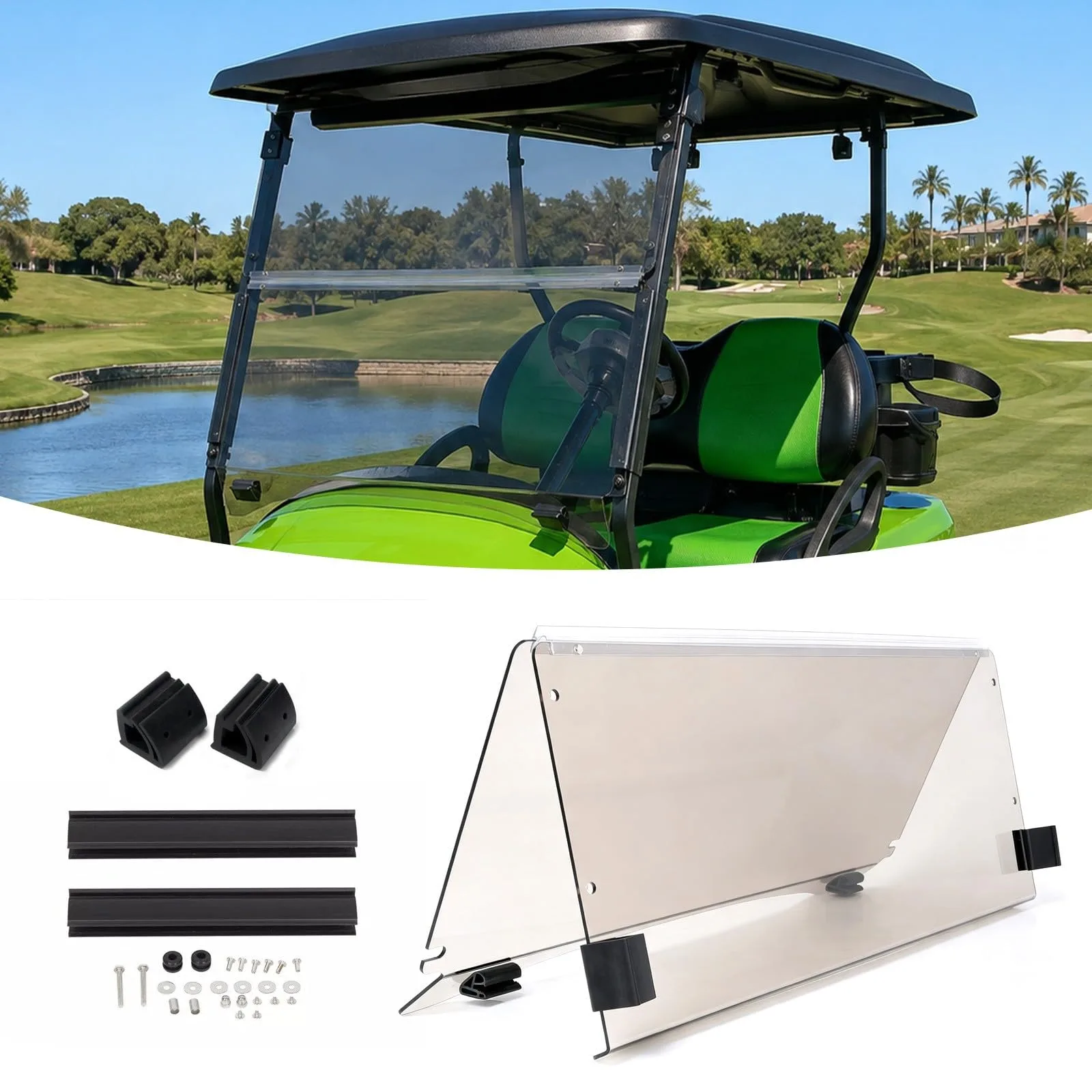 LIRHIQYGF Folding Windshield for Club Car Precedent image 2