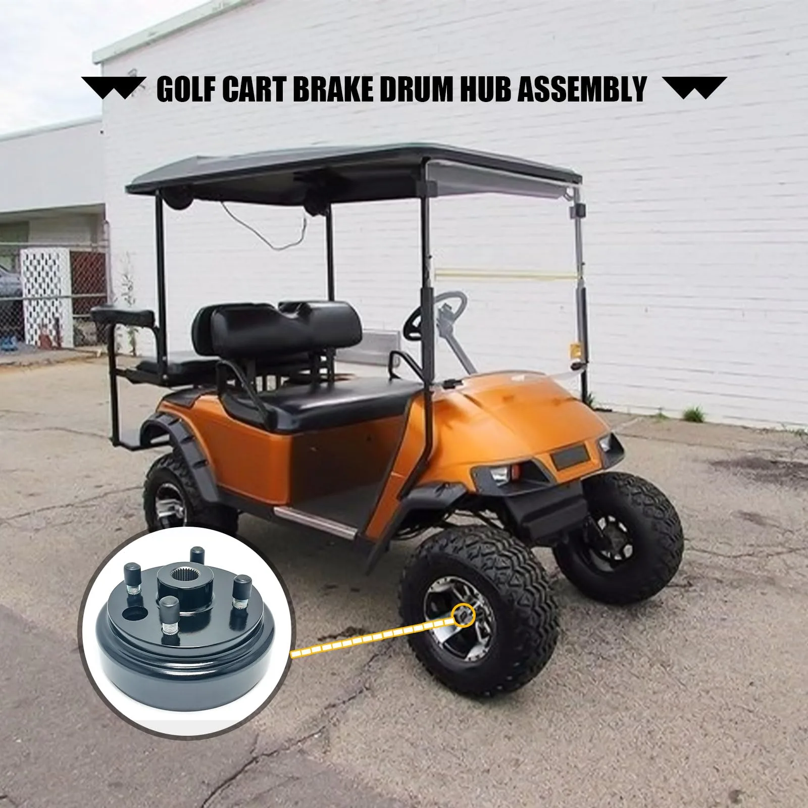 LOSTAR Rear Brake Drum Hub for E-Z-GO Golf Carts image 2
