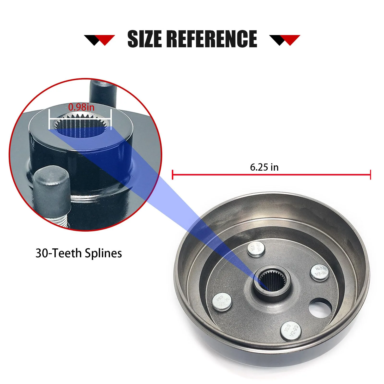 LOSTAR Rear Brake Drum Hub for E-Z-GO Golf Carts image 3