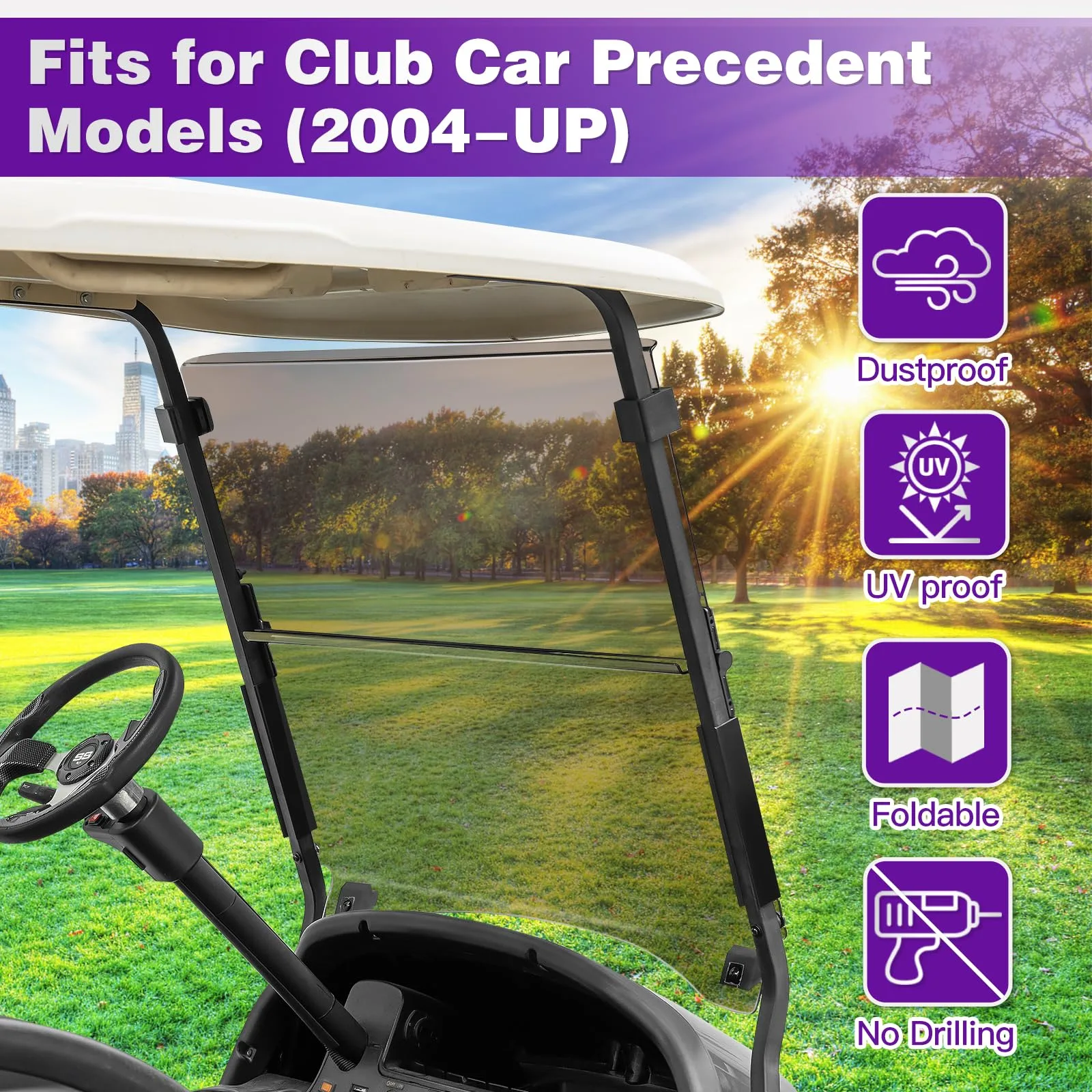 PZWLI 4.5mm Tinted Windshield for Club Car Precedent image 2