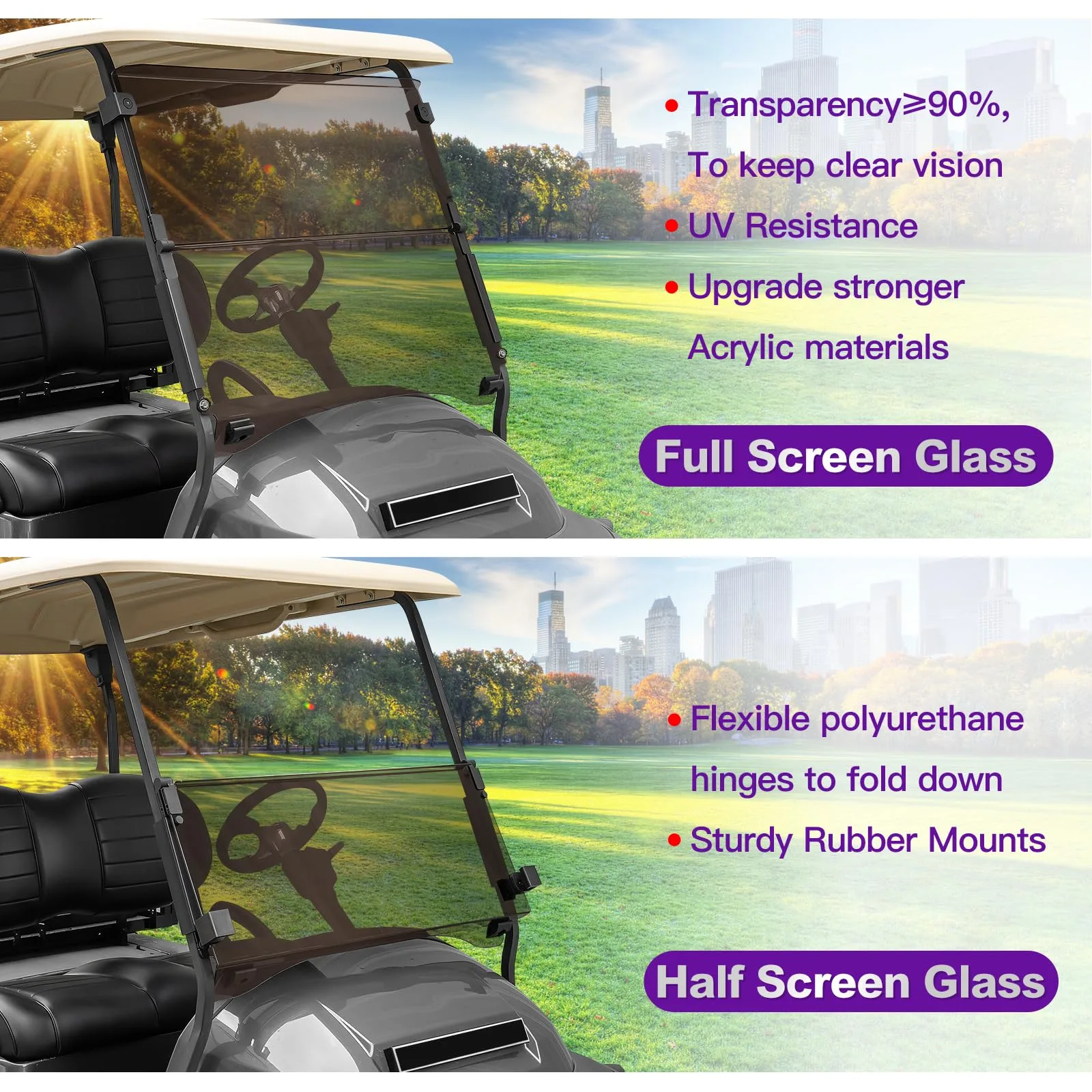 PZWLI 4.5mm Tinted Windshield for Club Car Precedent image 3