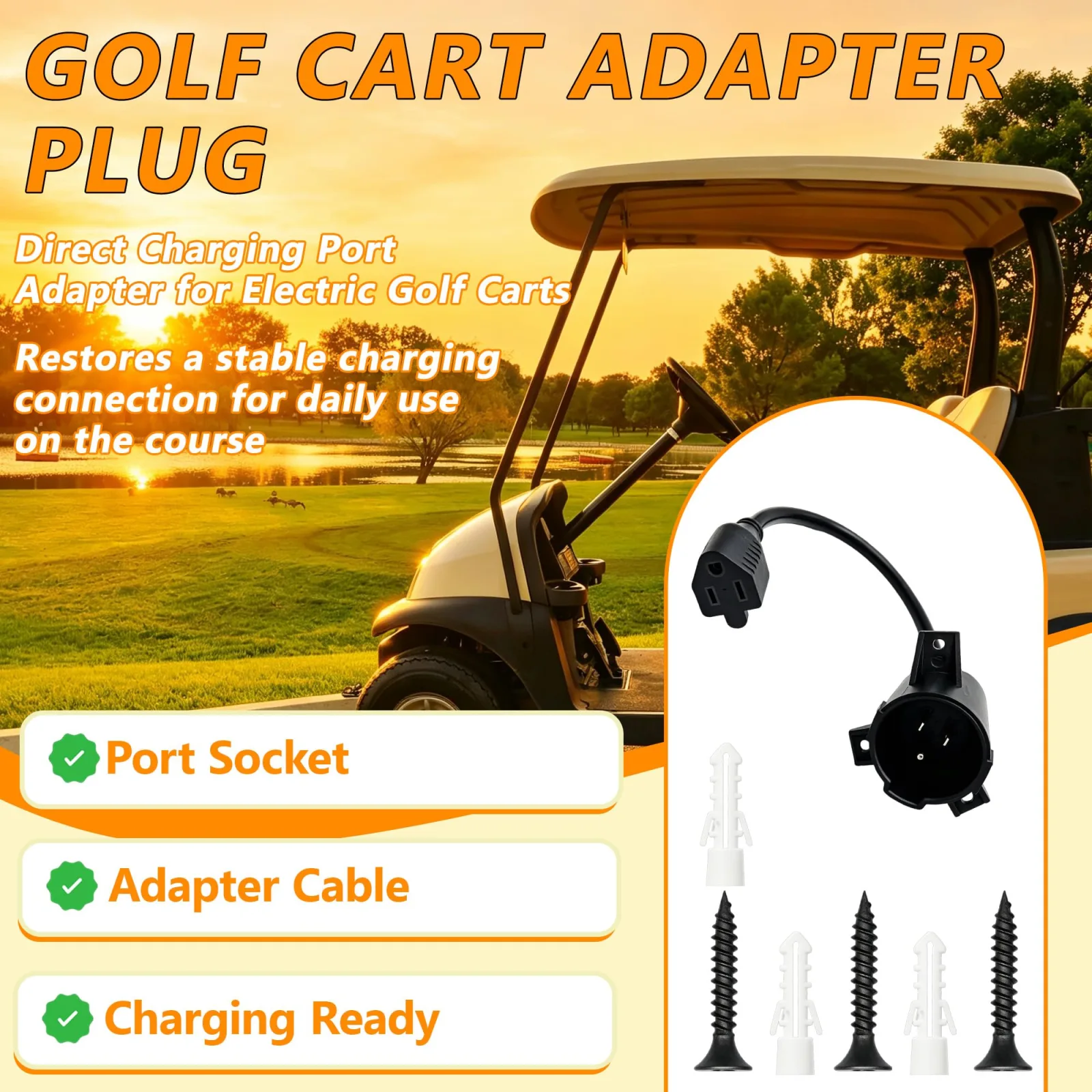 Caxamer Charging Port Adapter Plug for Club Car Precedent image 2