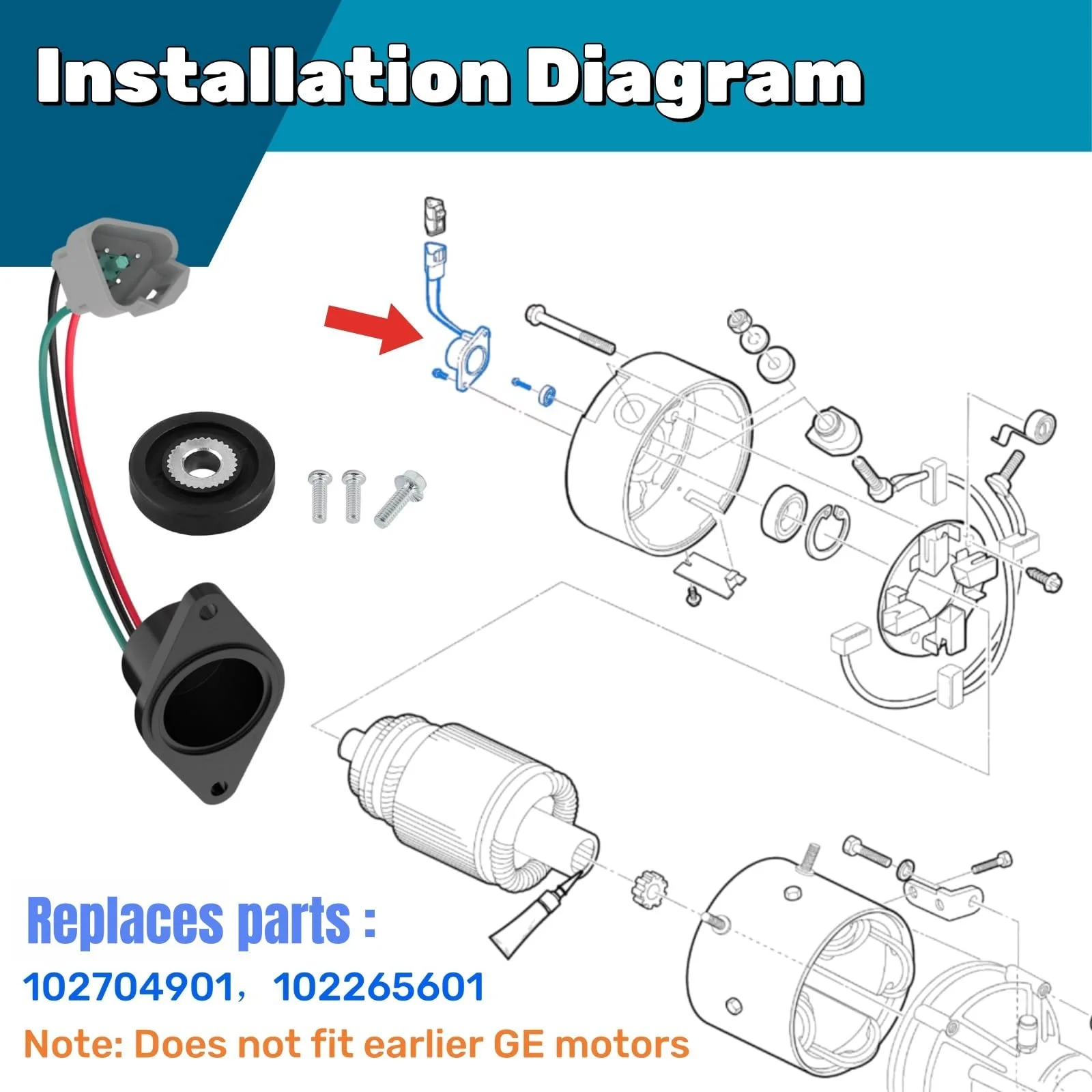 GFHUREB Speed Sensor for Club Car IQ DS & Precedent image 4