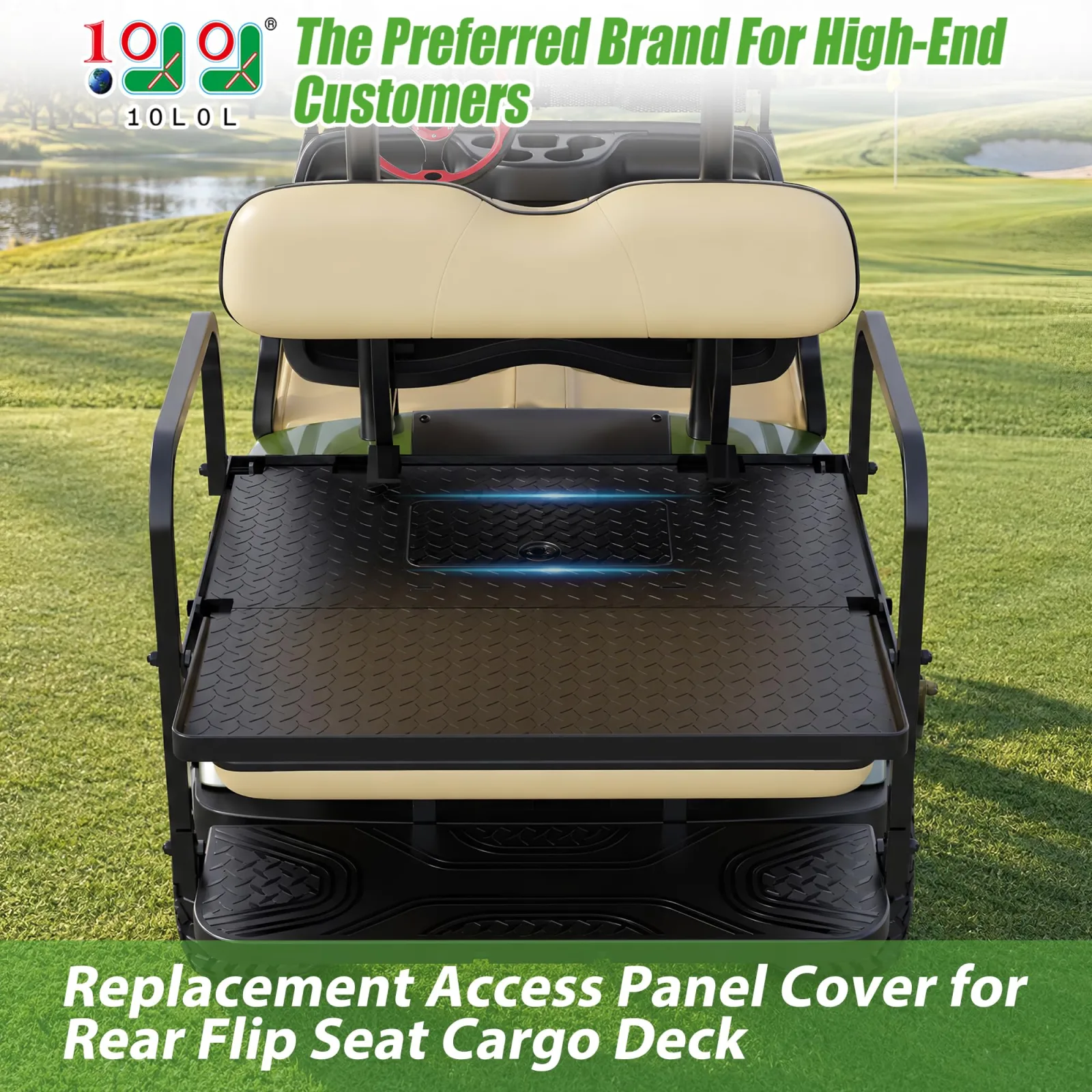 10L0L Golf Cart Rear Flip Seat Storage Hatch Lid image 2