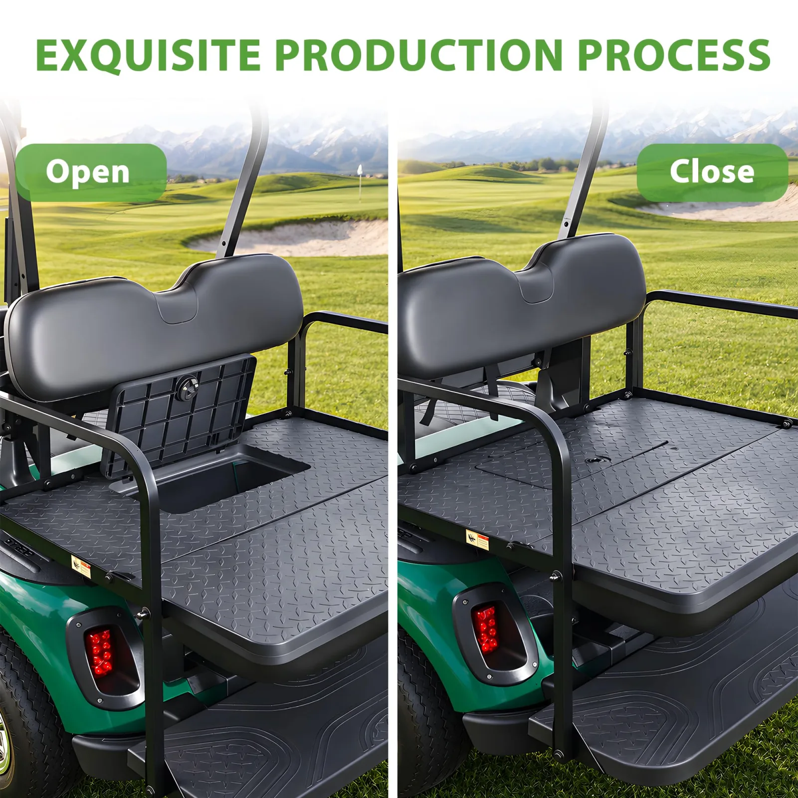 10L0L Golf Cart Rear Flip Seat Storage Hatch Lid image 4
