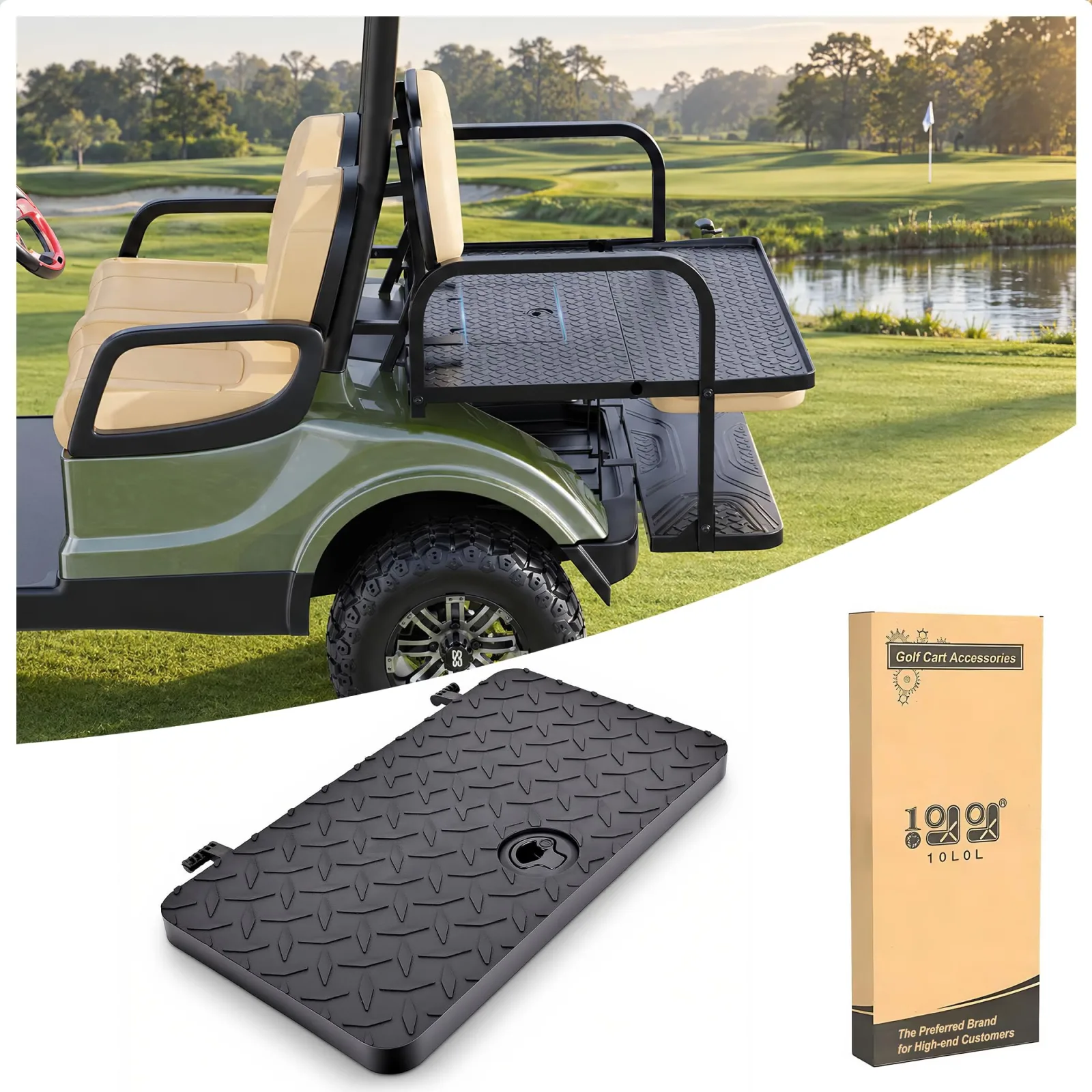 10L0L Golf Cart Rear Flip Seat Storage Hatch Lid