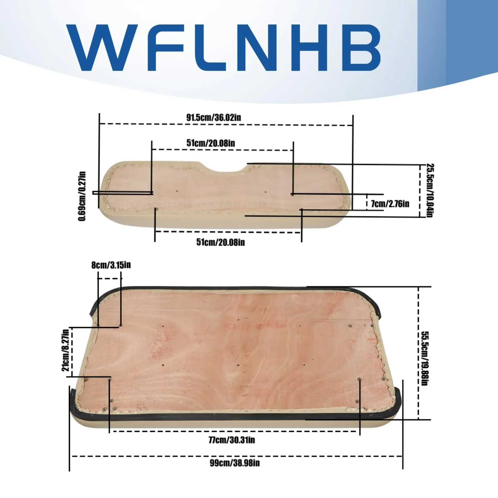 WFLNHB Brown Front Seat Cushion for E-Z-GO Medalist / TXT - 1-8286820-010657 image 2