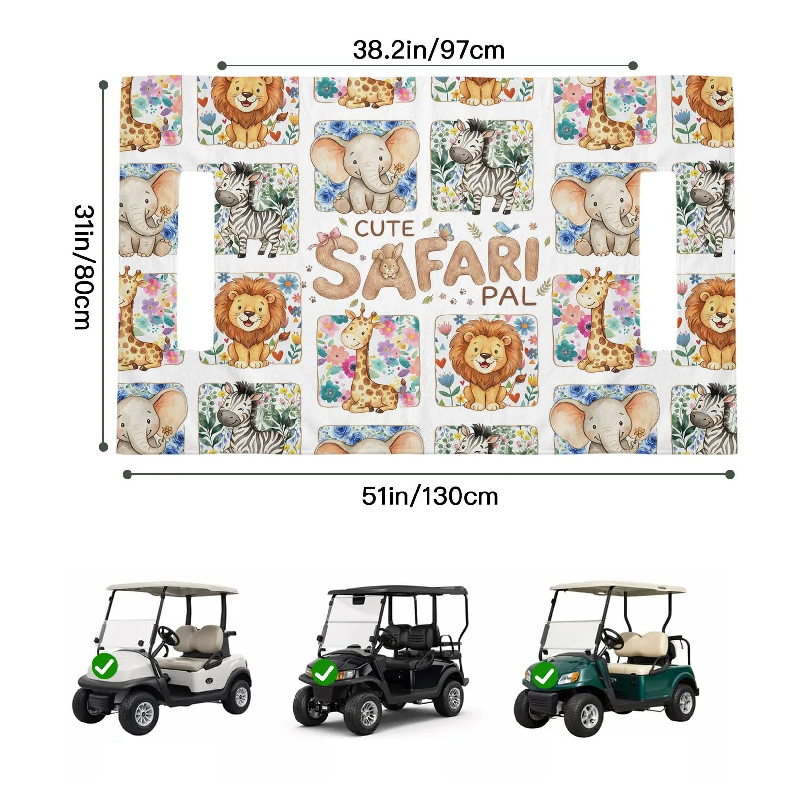 Trosturdspn Golf Cart Seat Cover Blanket, 51 x 31 in image 2