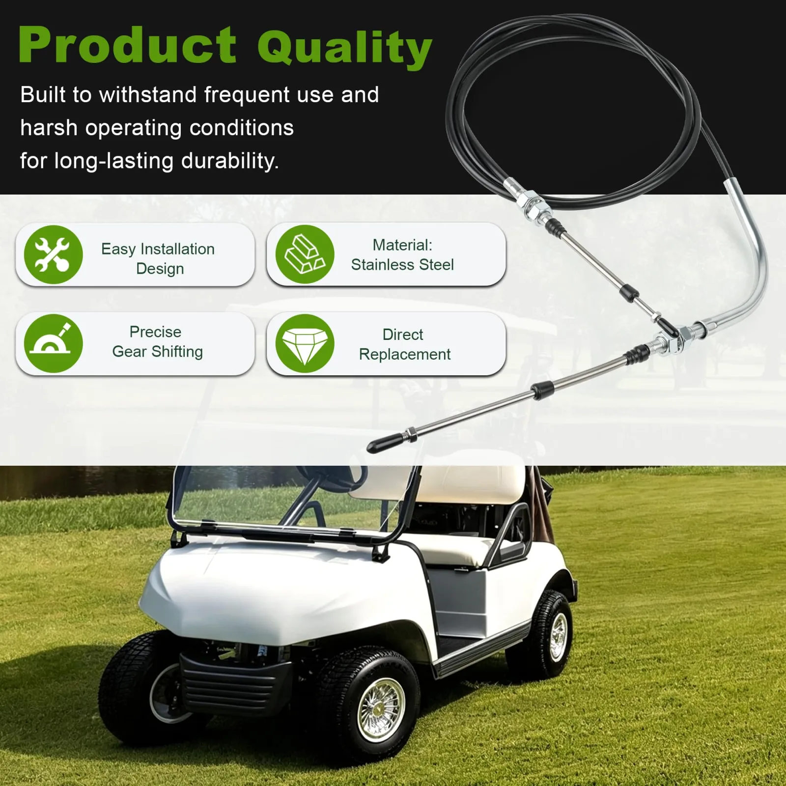 Outopakkle 96-Inch Forward/Reverse Cable for Club Car image 4