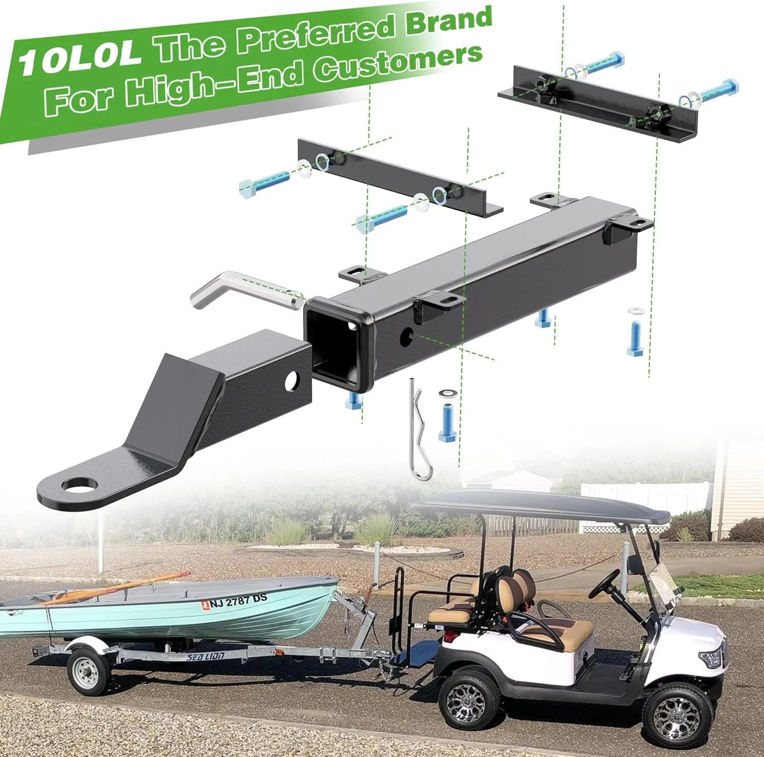 10L0L Universal Golf Cart Rear Seat Grab Bar image 3