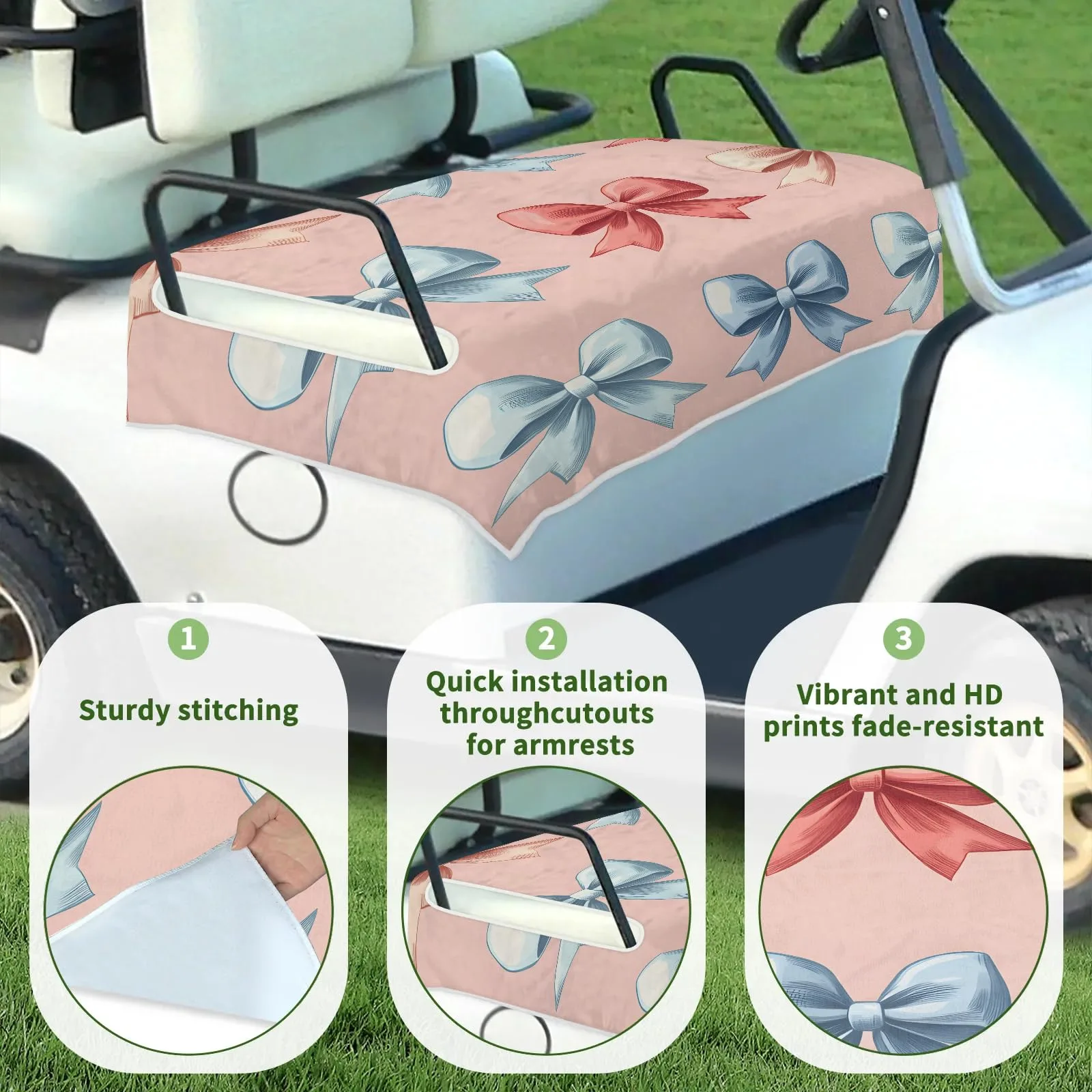Tiveruda Golf Cart Seat Cover for Double Seats, 51 x 31 in image 3