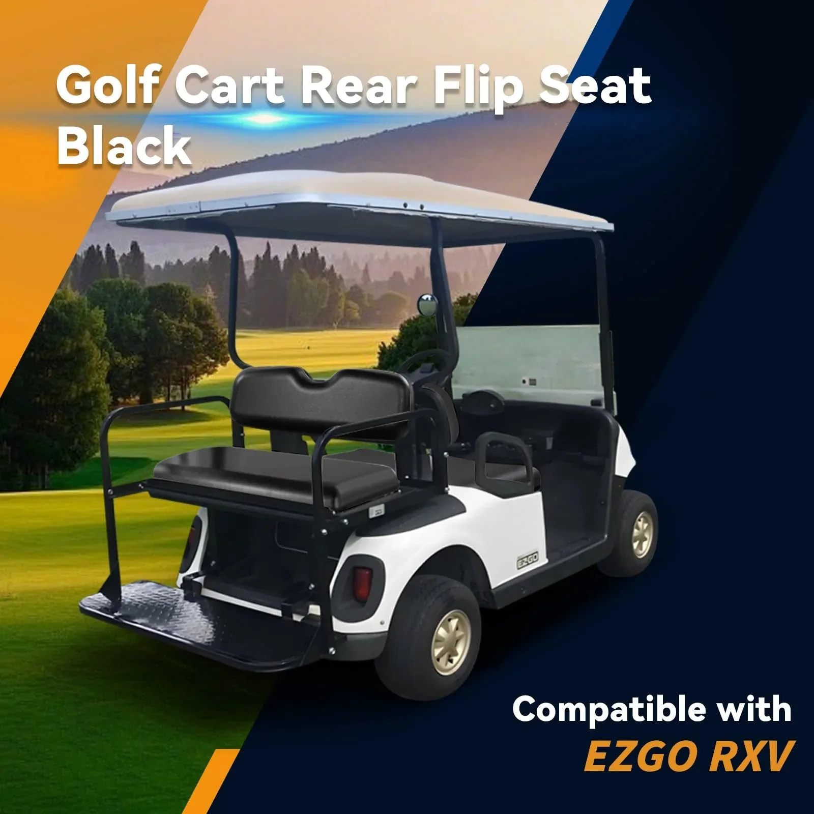 Rainier Parts Black Rear Seat for E-Z-GO RXV image 2
