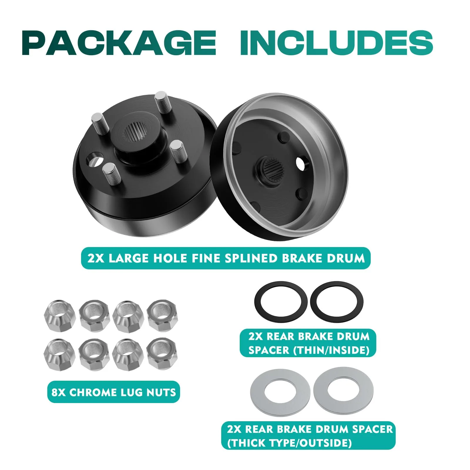 DRIVE UP Golf Cart Brake Drum Kit DU00193 image 3