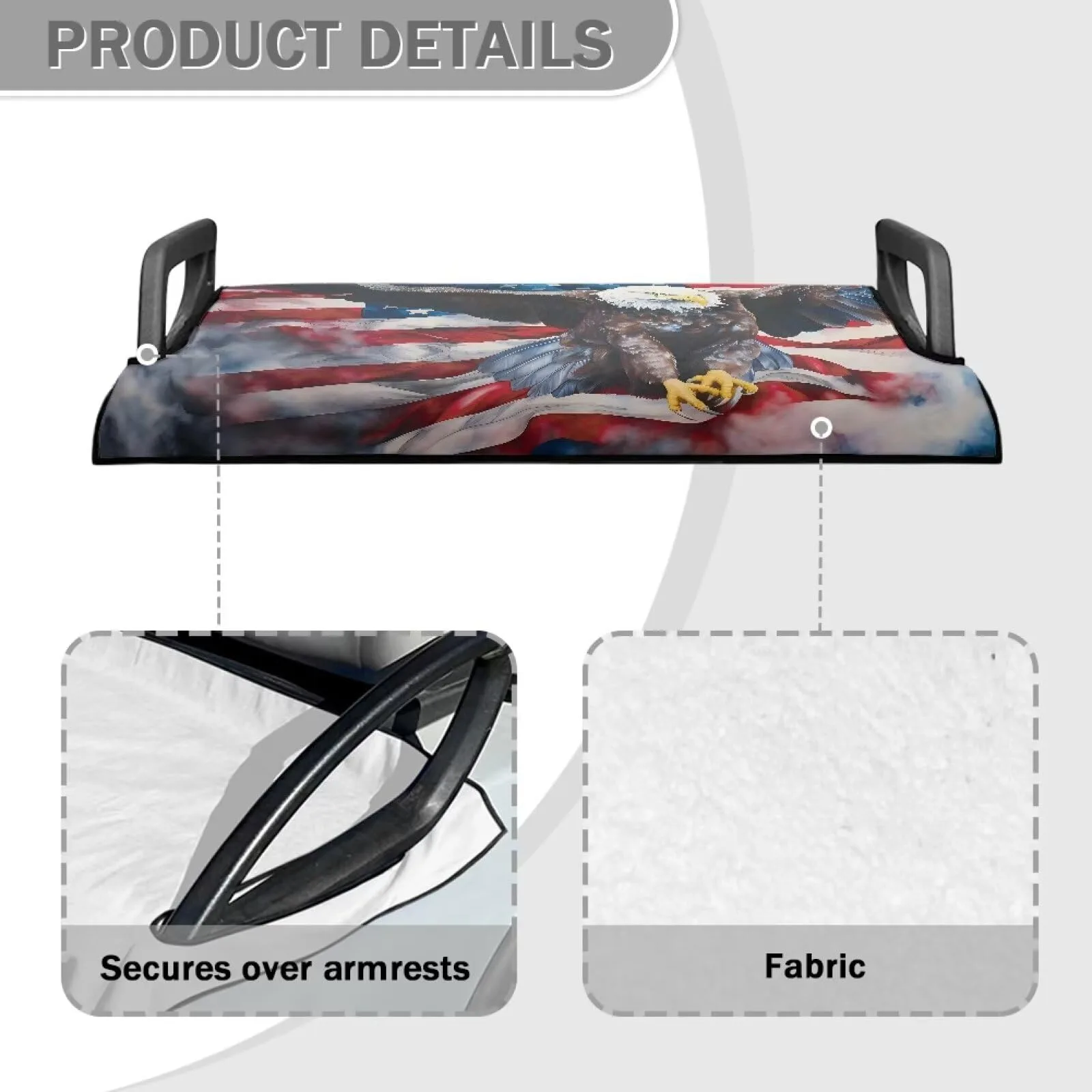 Tomeusey Golf Cart Seat Cover, American Flag Eagle image 4