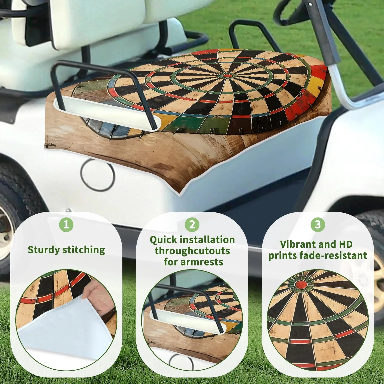 Tiveruda Golf Cart Seat Cover for Double Seats image 3