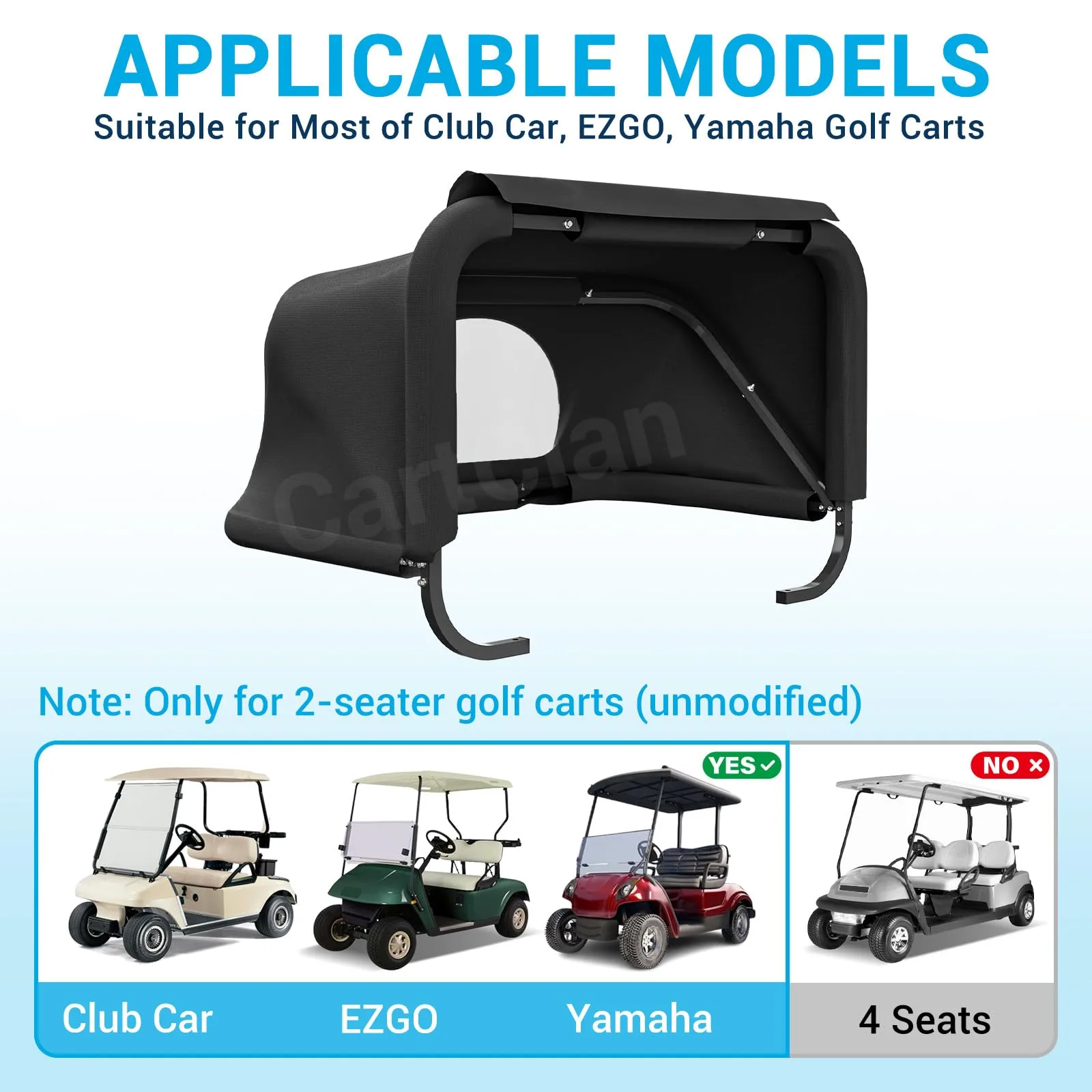 CartClan CT-0158 Golf Cart Rear Bag Rain Cover image 2