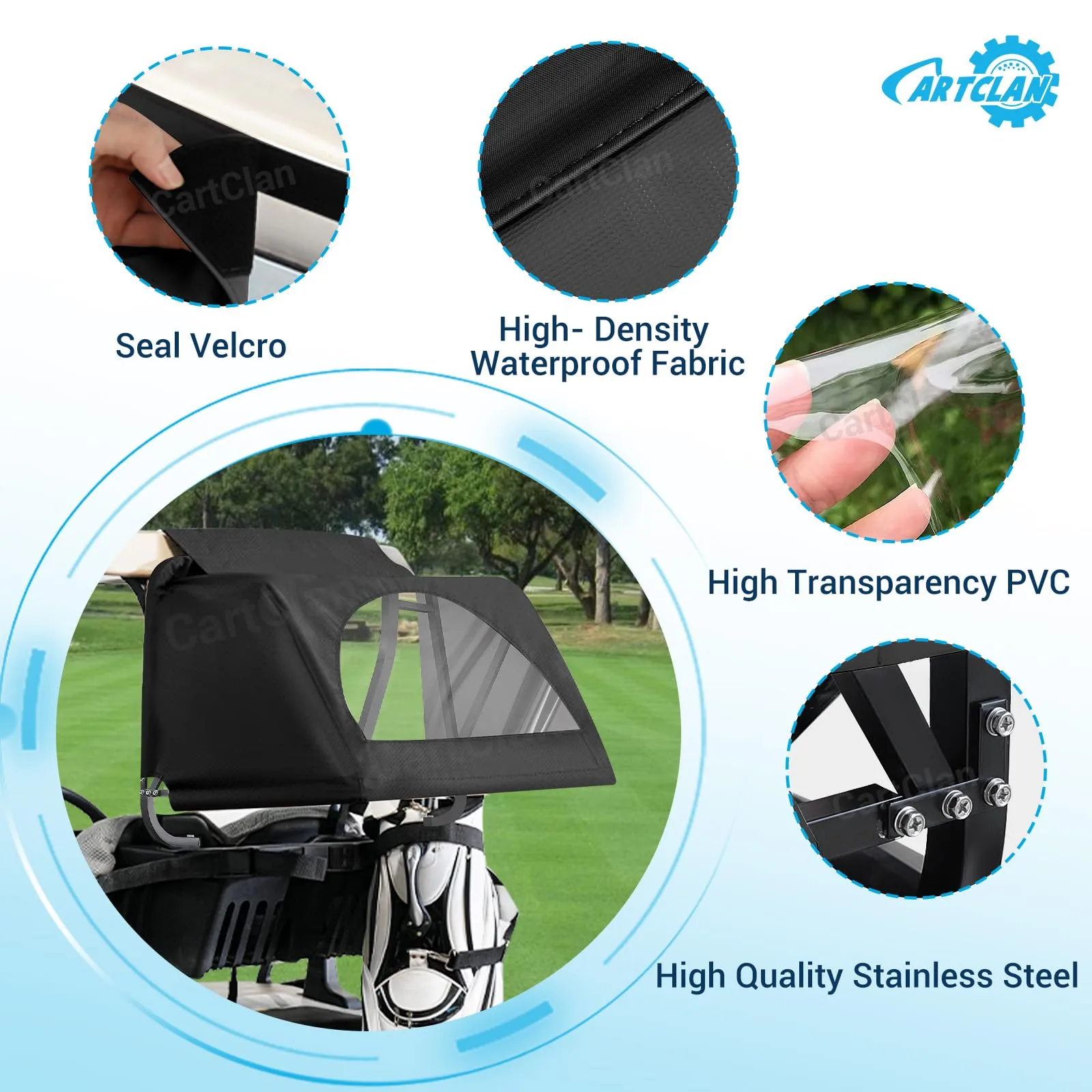 CartClan CT-0158 Golf Cart Rear Bag Rain Cover image 3