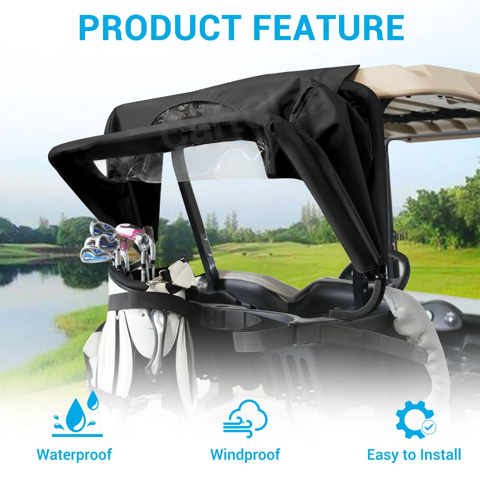 CartClan CT-0158 Golf Cart Rear Bag Rain Cover image 4