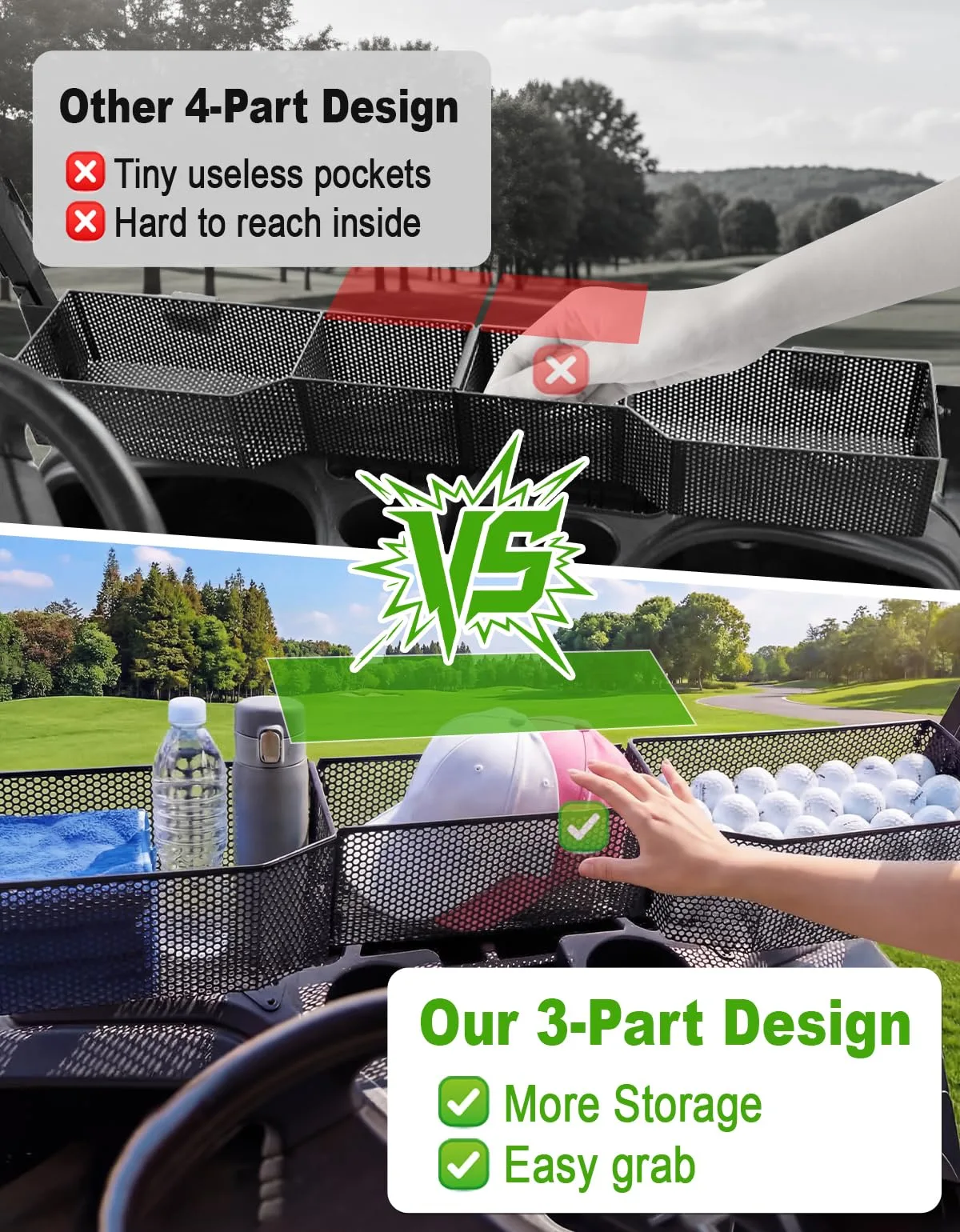 CYOOYC Front Storage Basket for Club Car DS 2001+ image 2