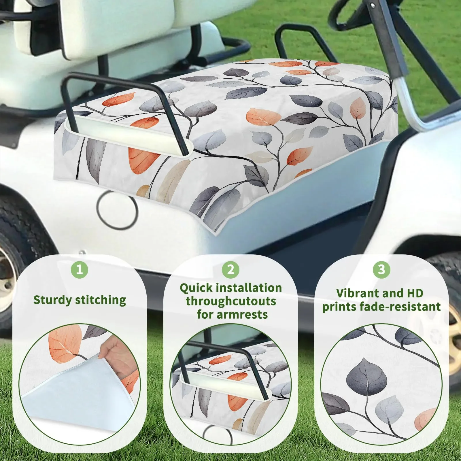 Tiveruda Golf Cart Seat Cover for Double Seats image 3
