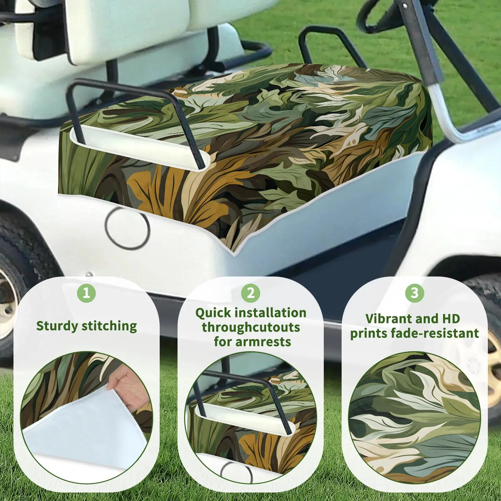 Tiveruda Golf Cart Seat Cover for Double Seats image 3