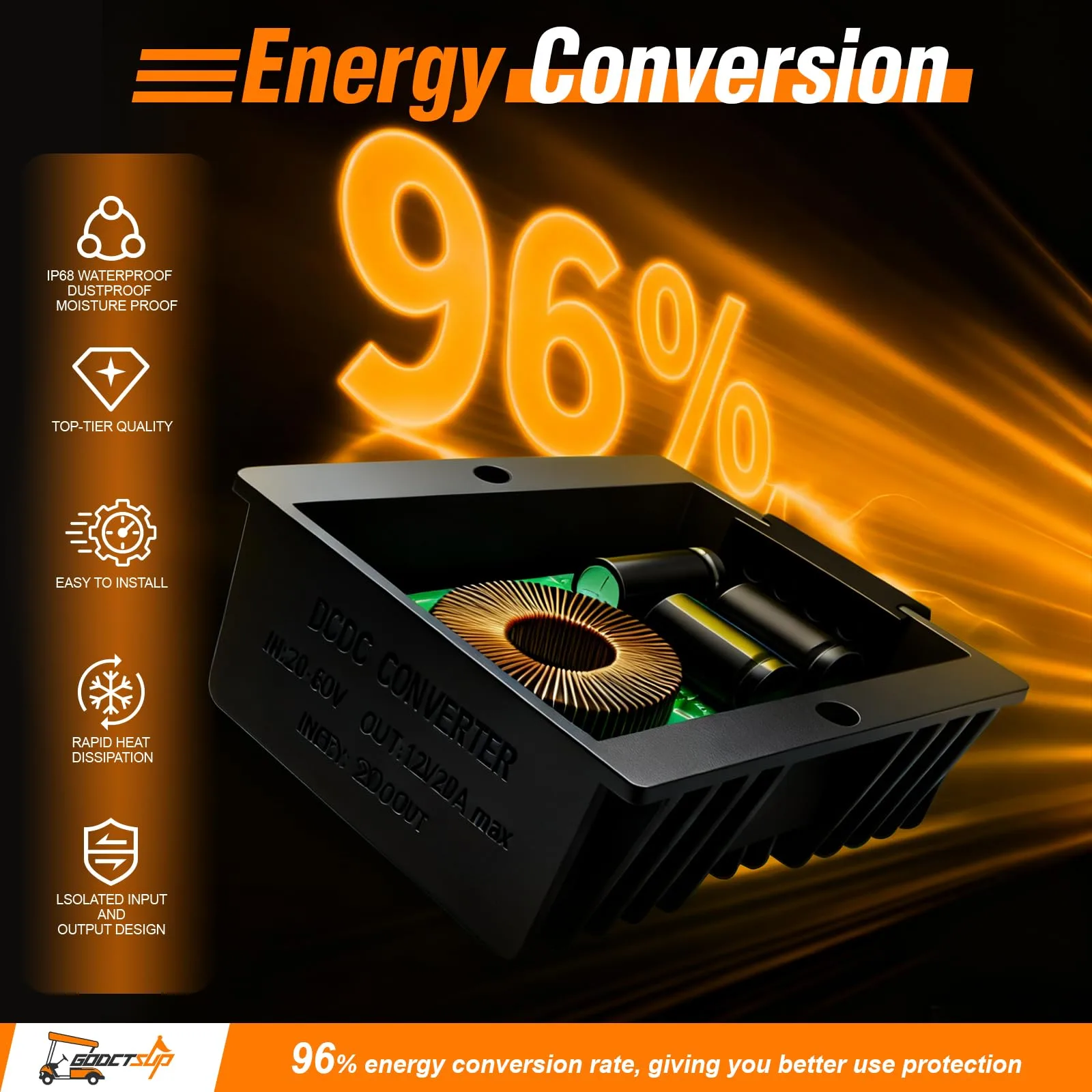 GODCTSUP 240W 12V DC-DC Converter Voltage Reducer 20A (240W12V20A) image 3