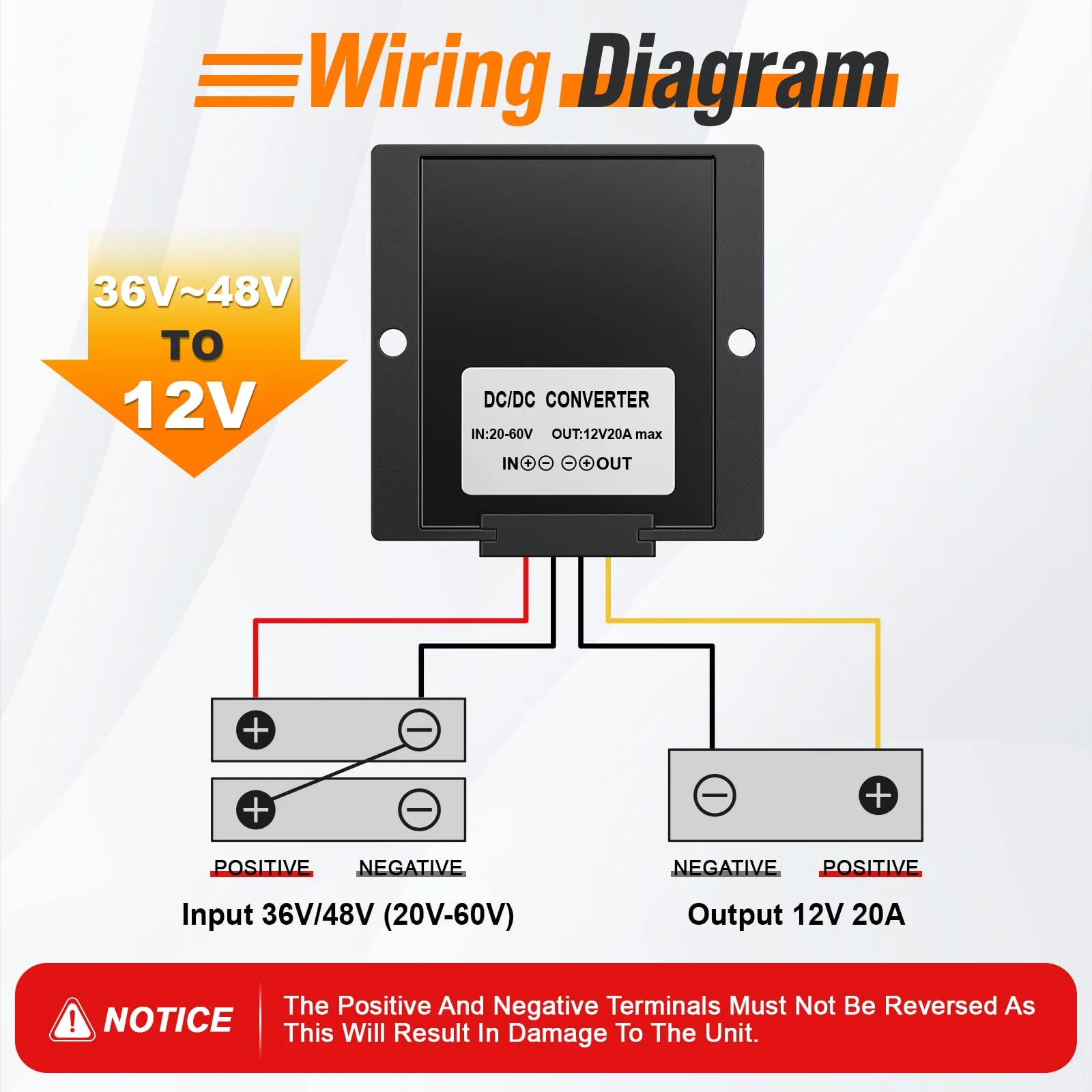 GODCTSUP 240W 12V DC-DC Converter Voltage Reducer 20A (240W12V20A) image 4