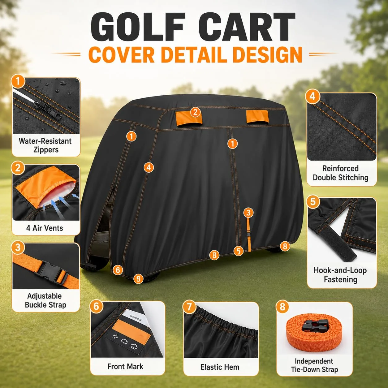 PGFDXDBNM Cover for Club Car Carryall 6, 2000-2026 image 3